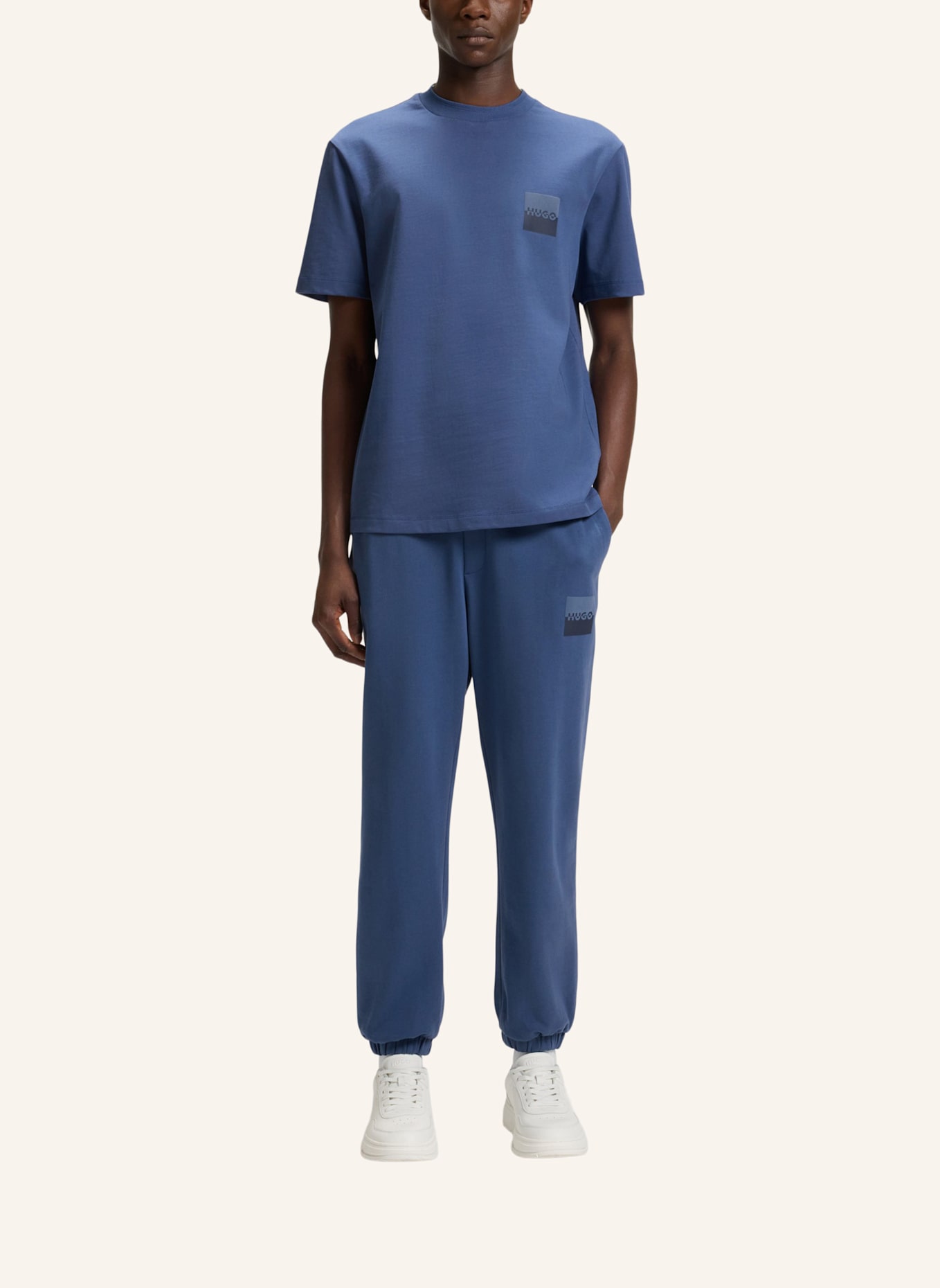 HUGO Casual Hose DUSPLITAN Relaxed Fit: BLAU