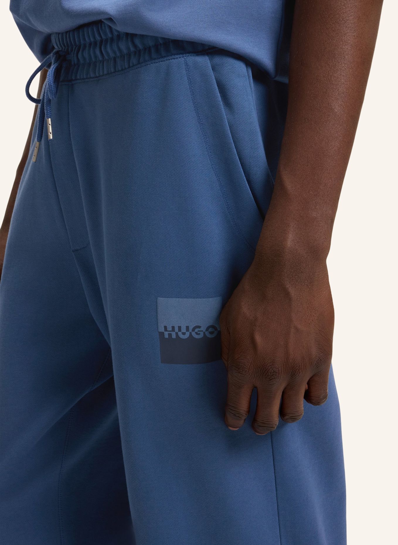 HUGO Casual Hose DUSPLITAN Relaxed Fit: BLAU
