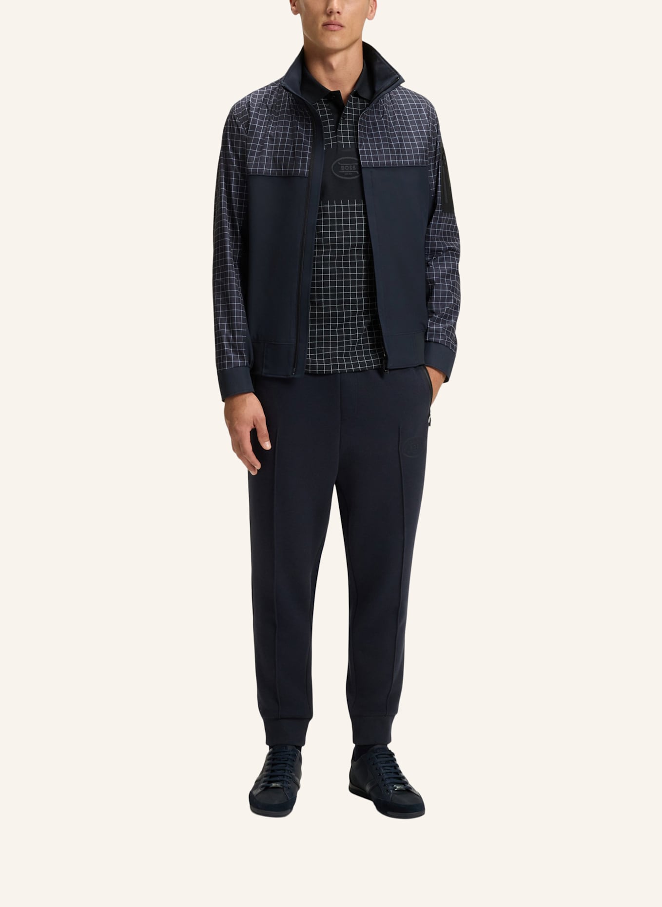 BOSS Poloshirt POLO CHECK GL Regular Fit: DUNKELBLAU