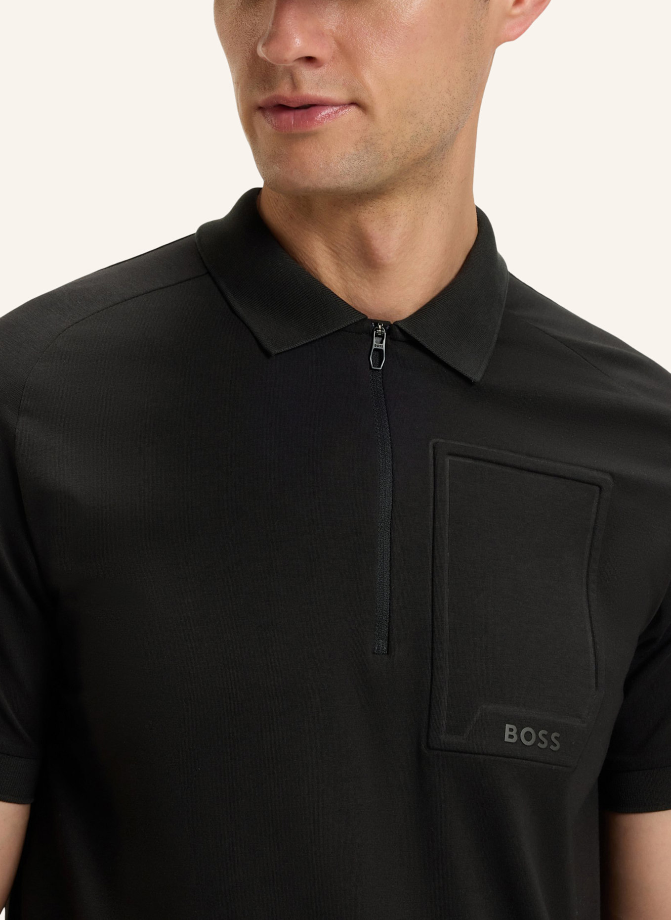 BOSS Poloshirt POLO URBAN TECH Regular Fit: SCHWARZ