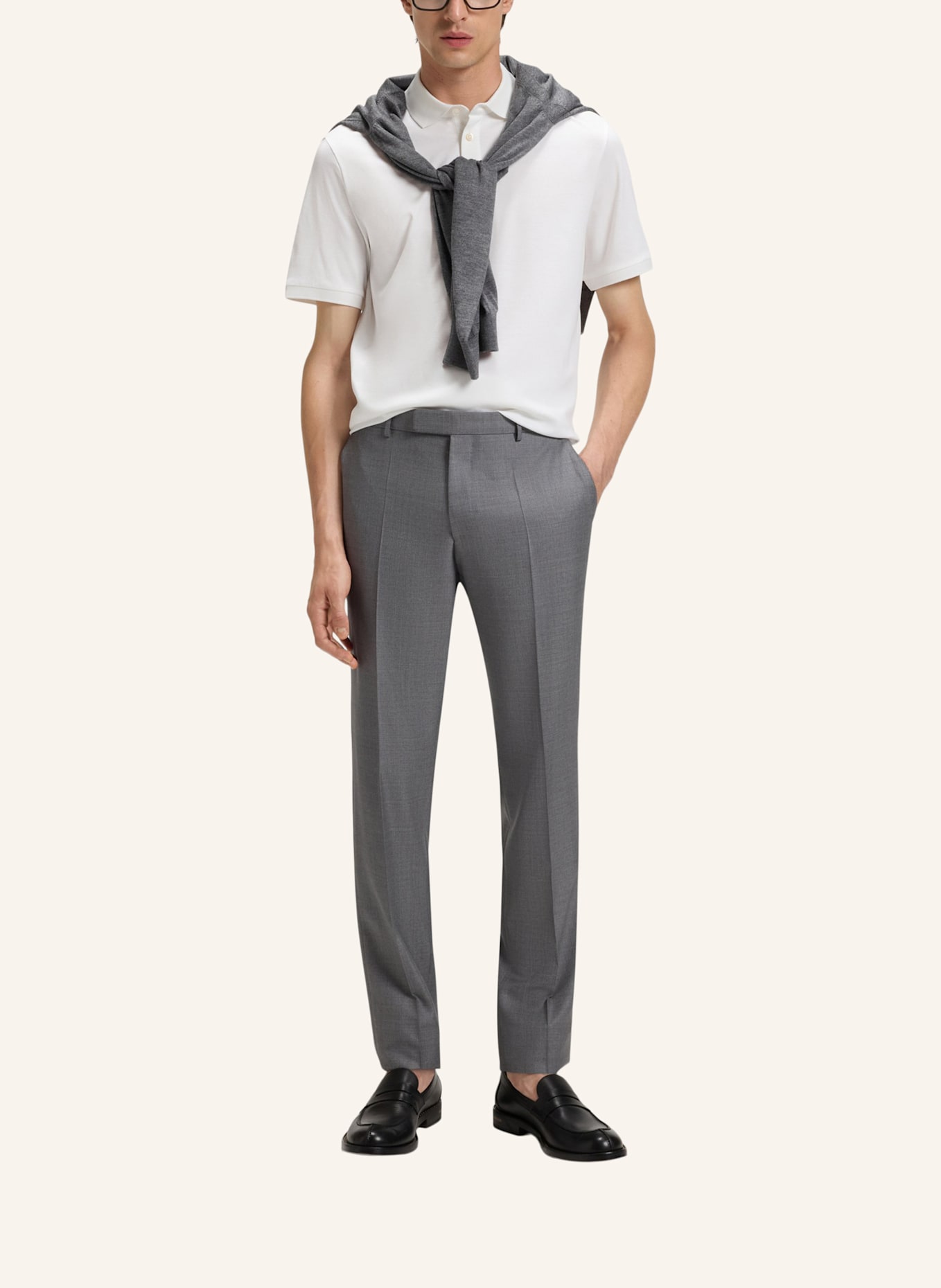 BOSS Poloshirt L-PERRY 14 Regular Fit: WEISS