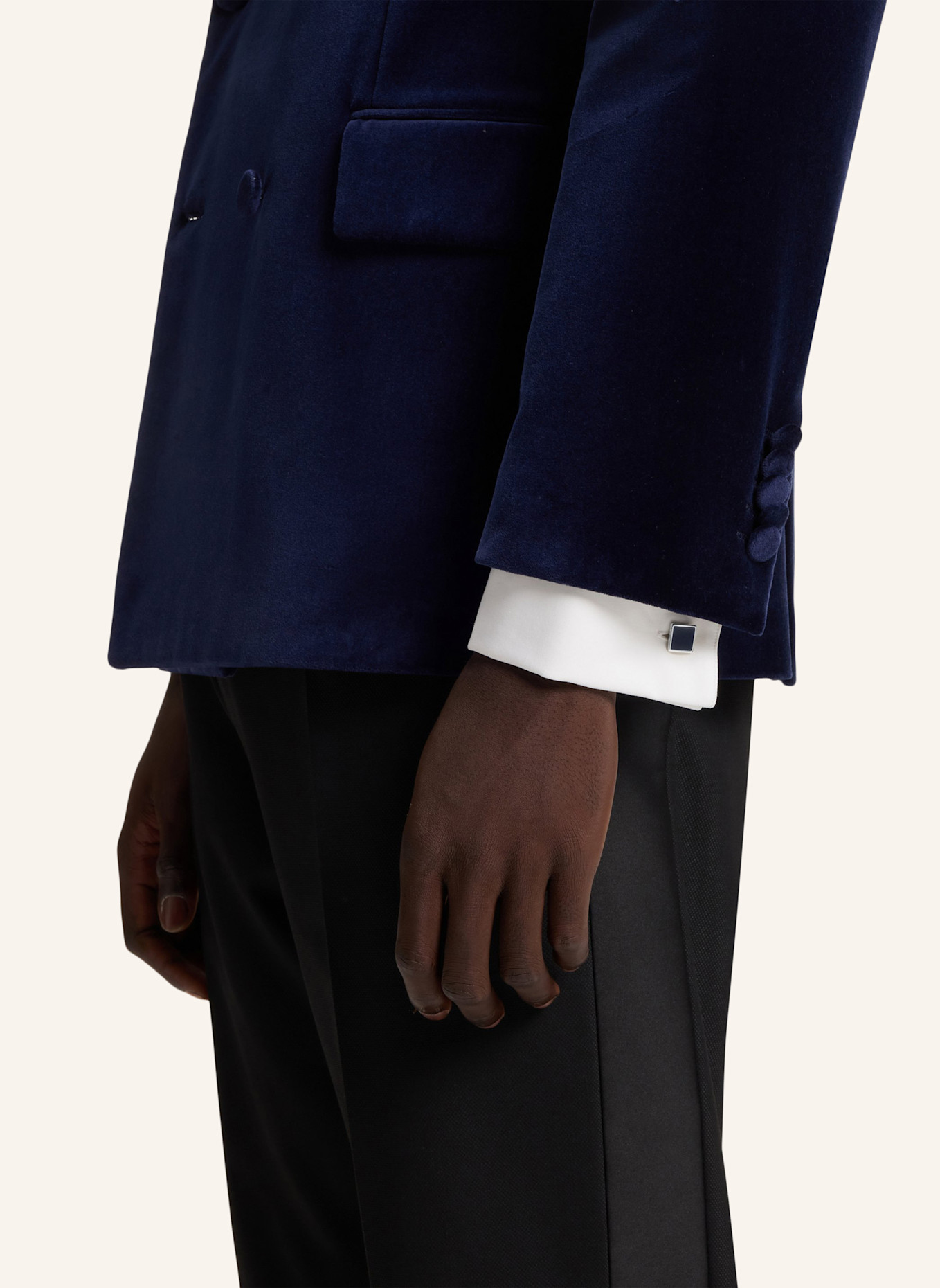 HUGO Manschettenknopf E-TOTAKE-CUF: DUNKELBLAU