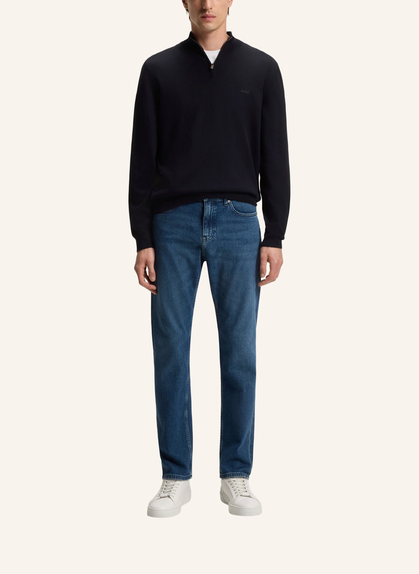 BOSS Pullover PADRO-L Regular Fit: DUNKELBLAU