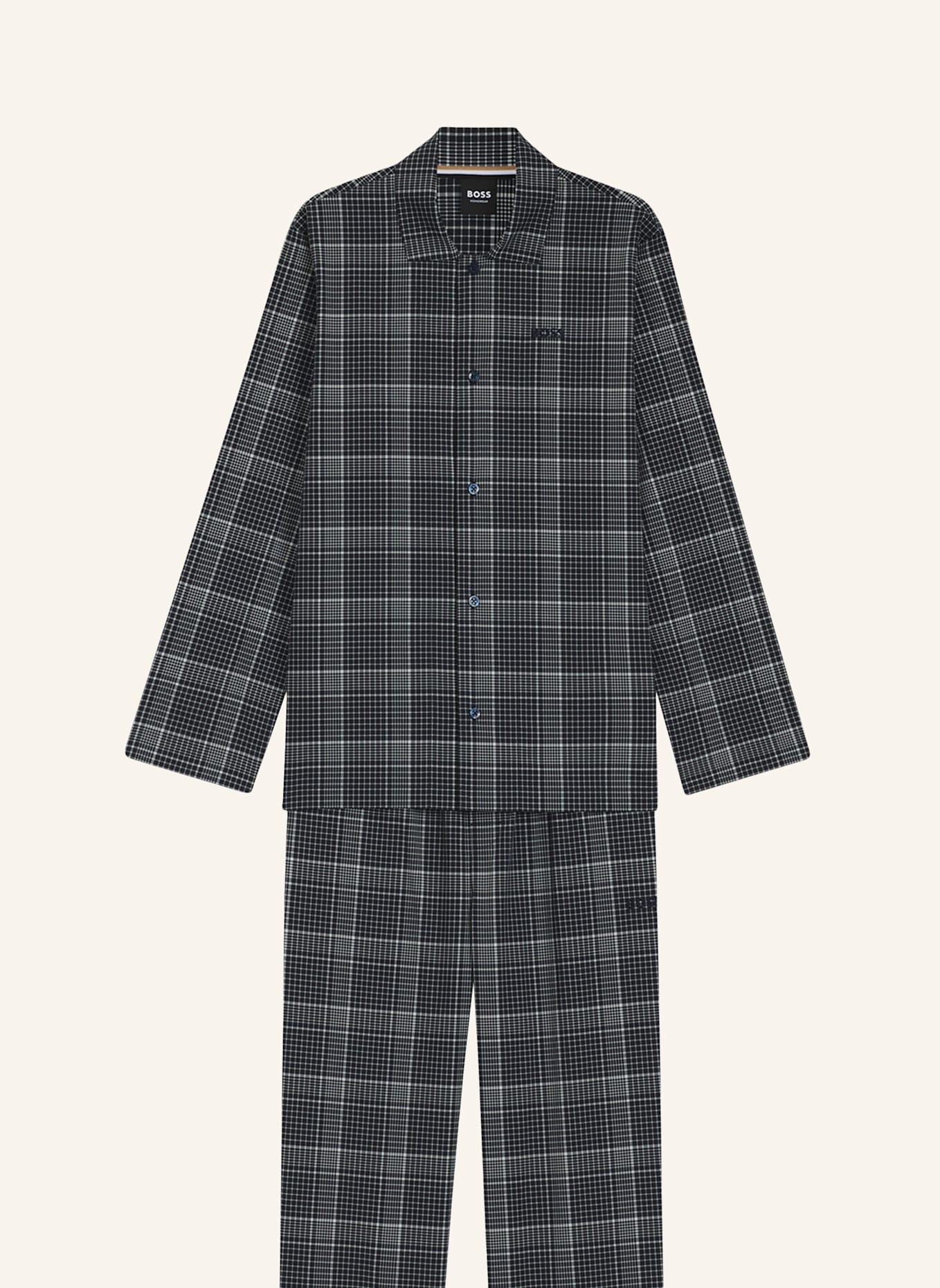 BOSS Pyjama-Set CHRIS PATTERN PYJAMA Regular Fit: DUNKELBLAU