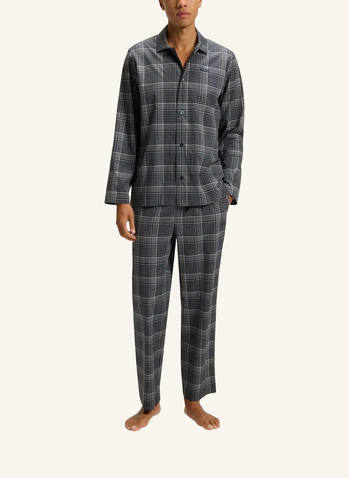 BOSS Pyjama-Set CHRIS PATTERN PYJAMA Regular Fit: DUNKELBLAU