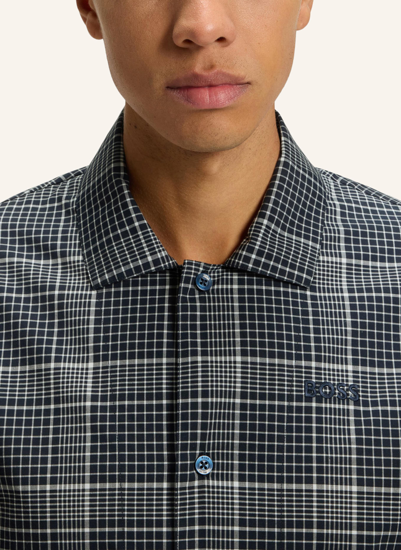 BOSS Pyjama-Set CHRIS PATTERN PYJAMA Regular Fit: DUNKELBLAU