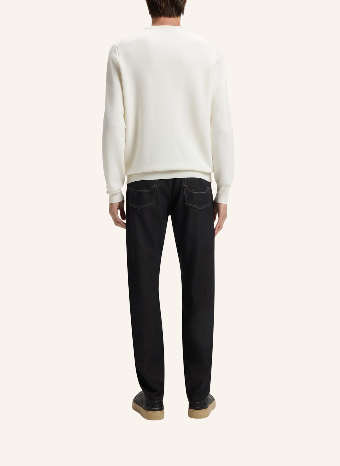 BOSS Pullover L-ELECTRICO_2_AM Regular Fit: WEISS