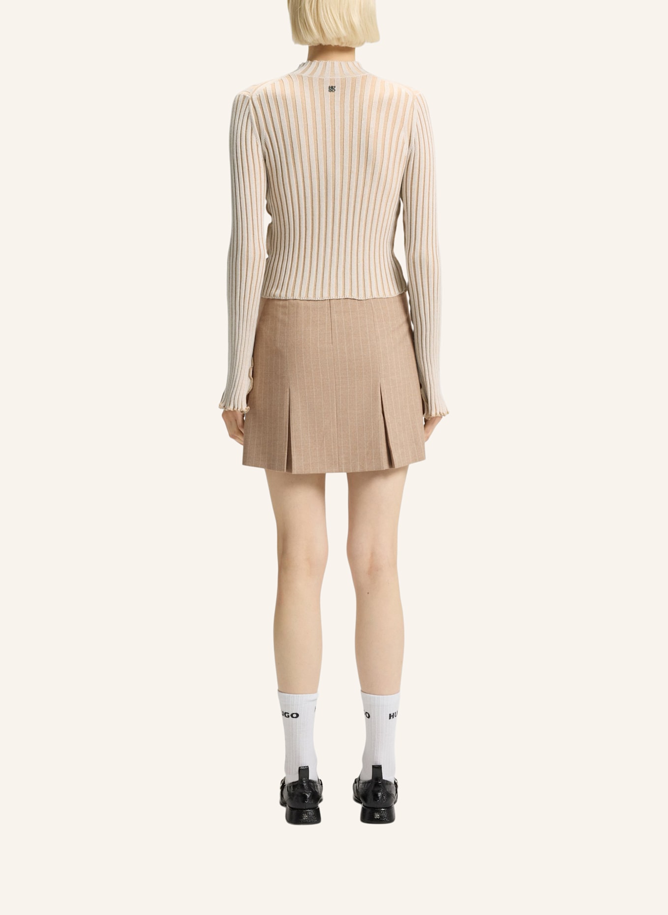 HUGO Pullover SOVERIE Slim Fit: BEIGE