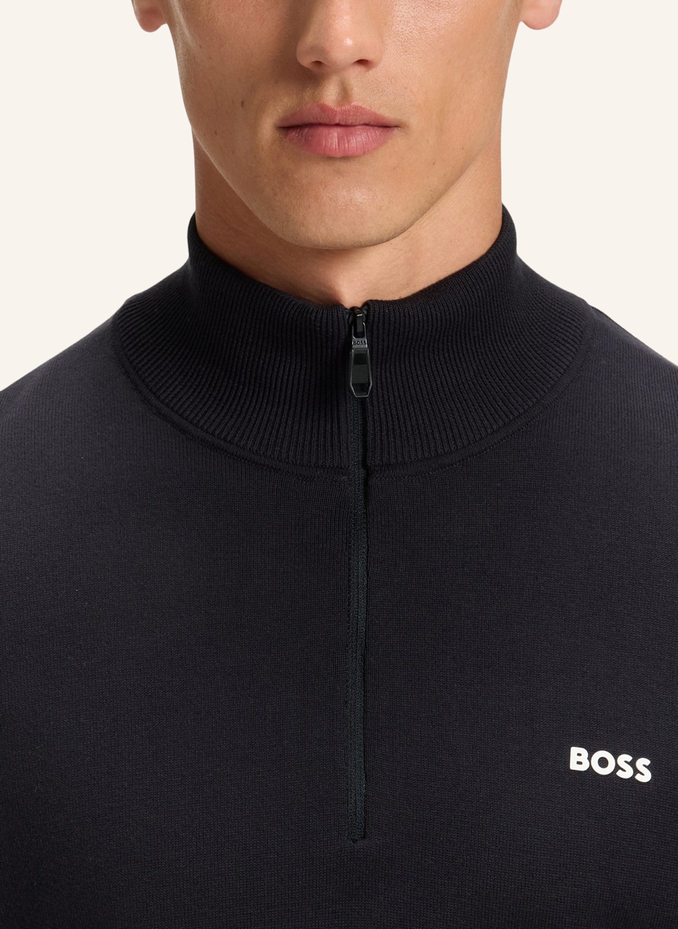BOSS Pullover K_EVER-X QZ Regular Fit: DUNKELBLAU