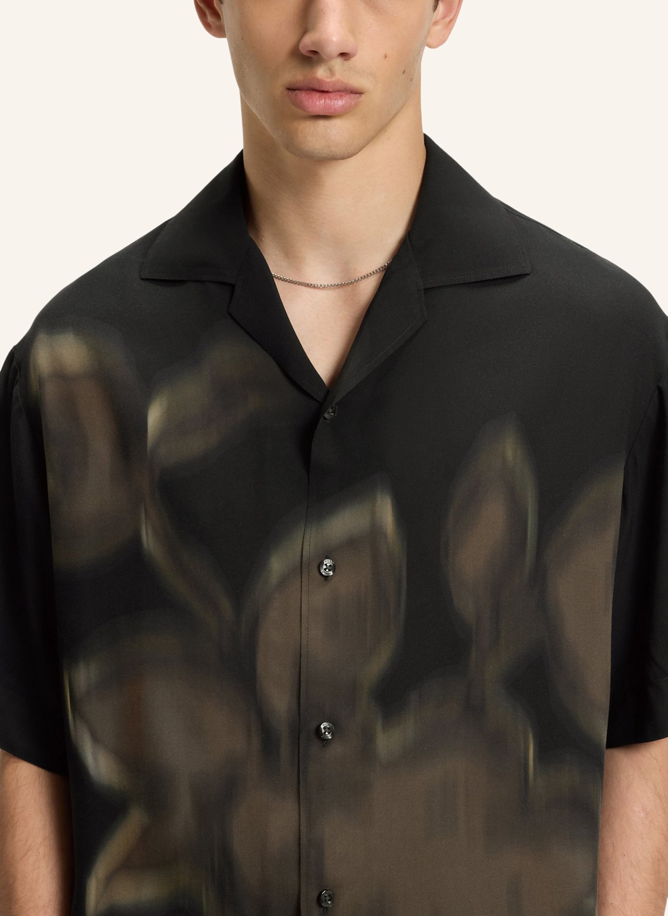 HUGO Casual Hemd ESPINO Oversize Fit: SCHWARZ