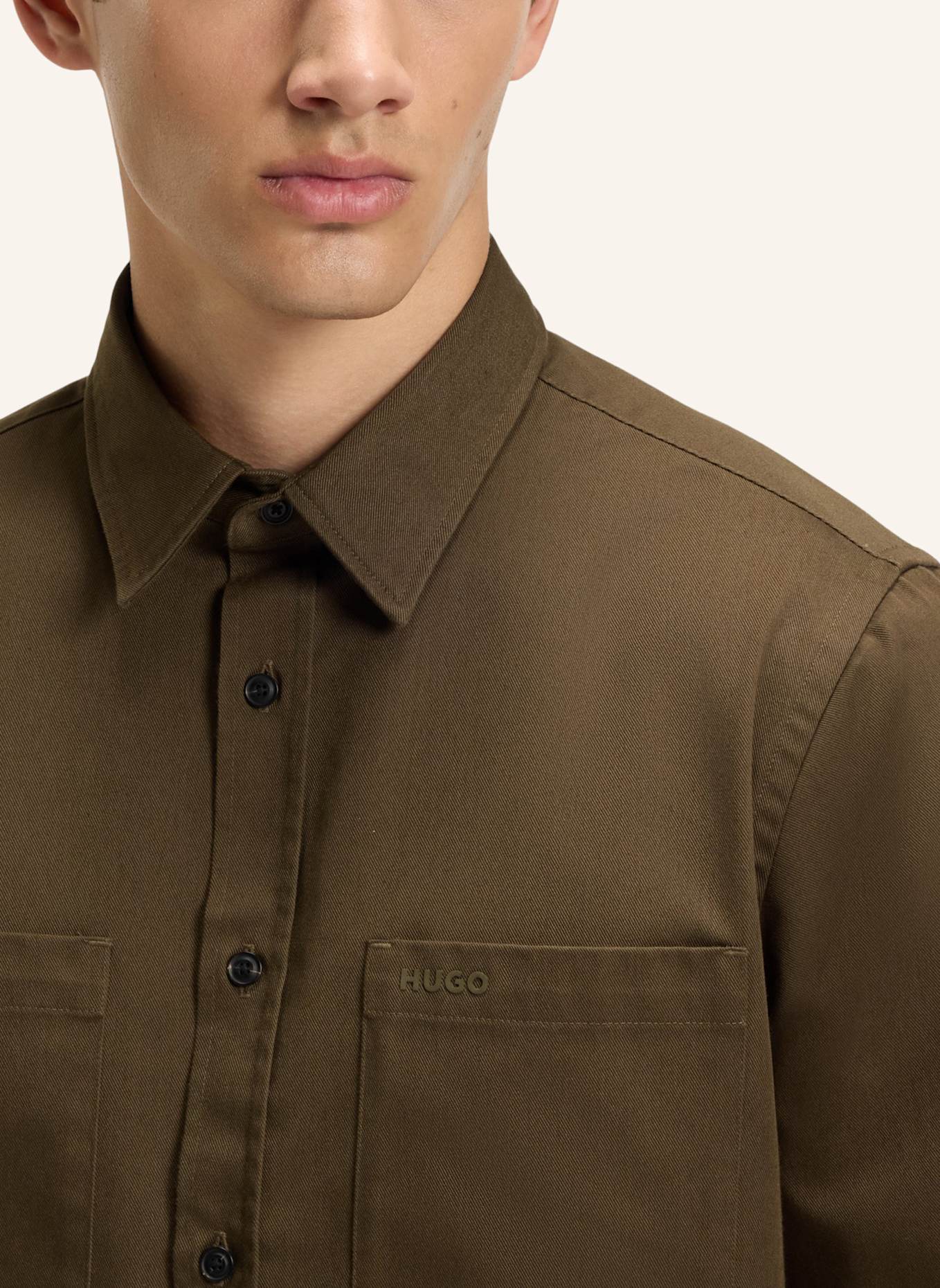 HUGO Business Hemd EGRIN Relaxed Fit: GRÜN