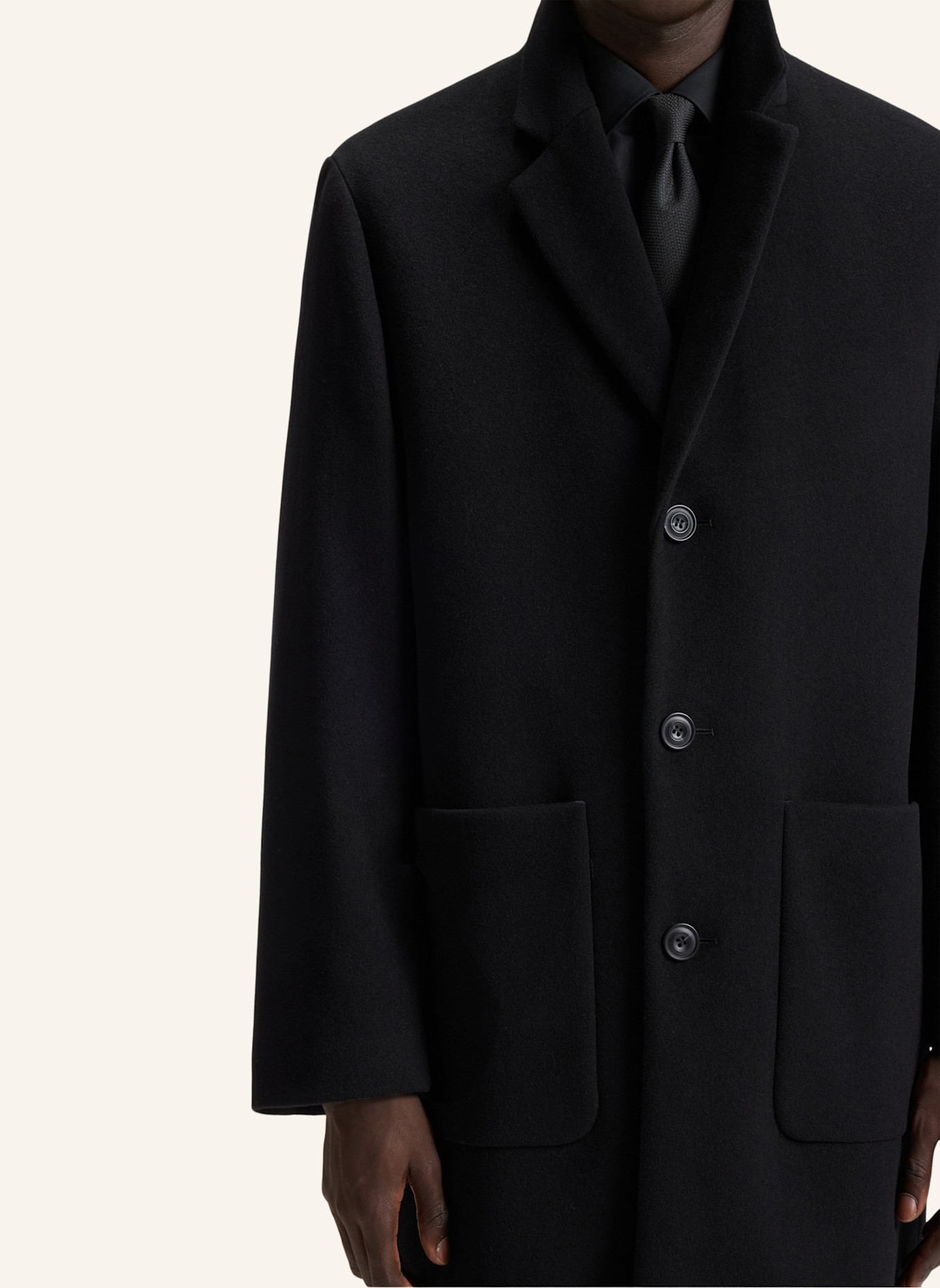 HUGO Casual Mantel MAZORO2542 Regular Fit: SCHWARZ