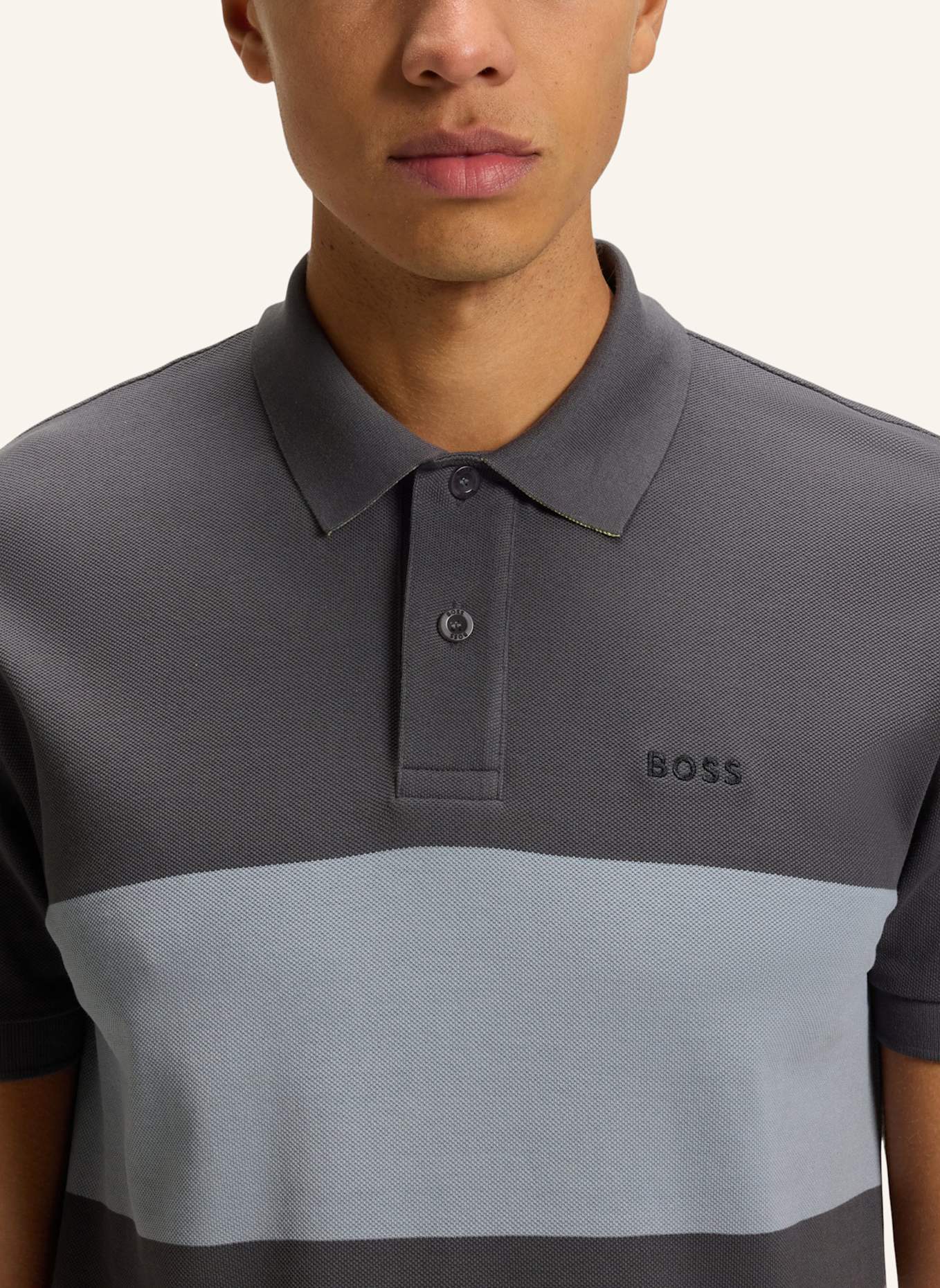 BOSS Poloshirt POLO STRIPE ZONE Regular Fit: DUNKELGRAU