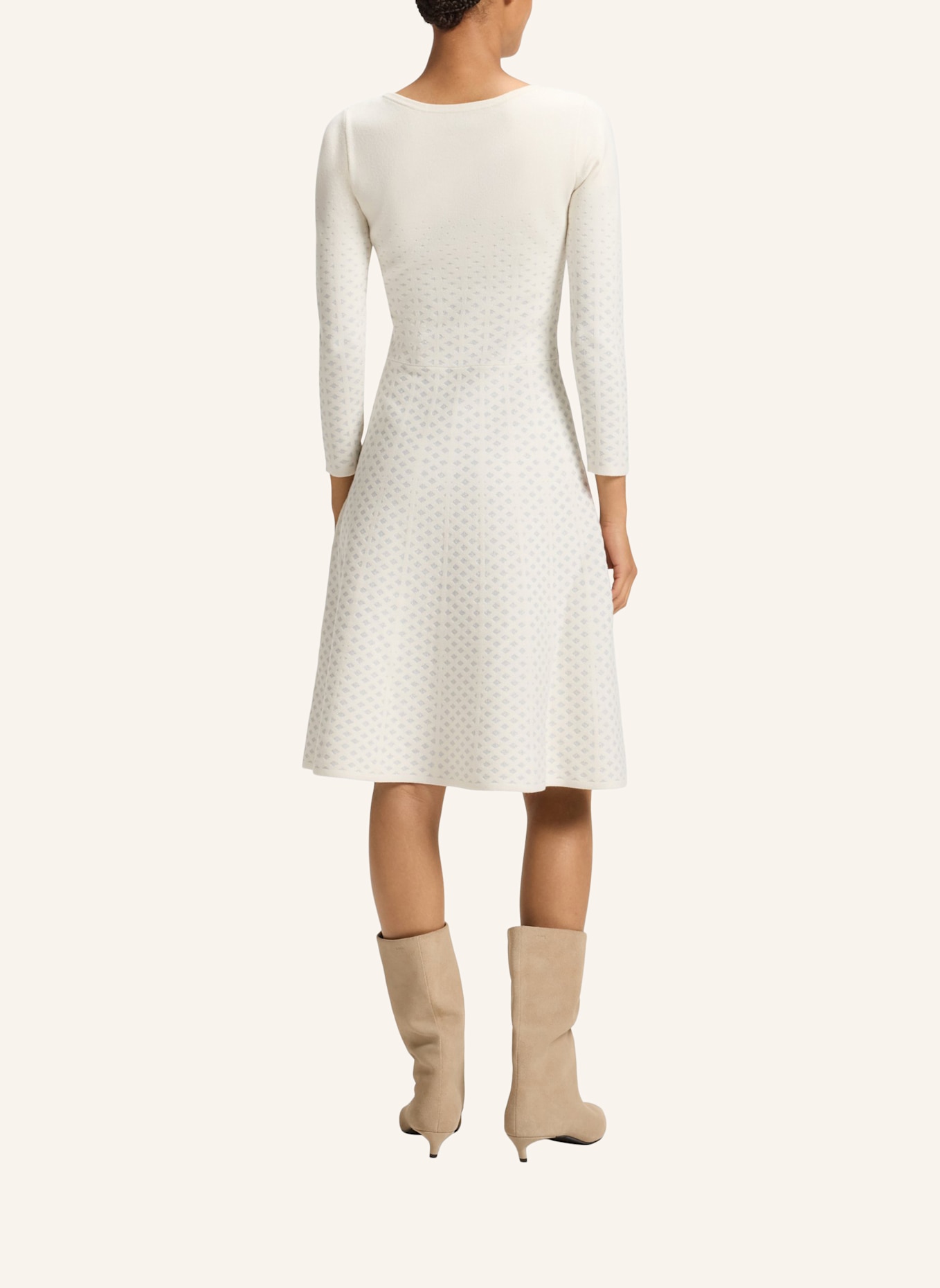 BOSS Gestricktes Kleid C_FAMME_1 Regular Fit: WEISS