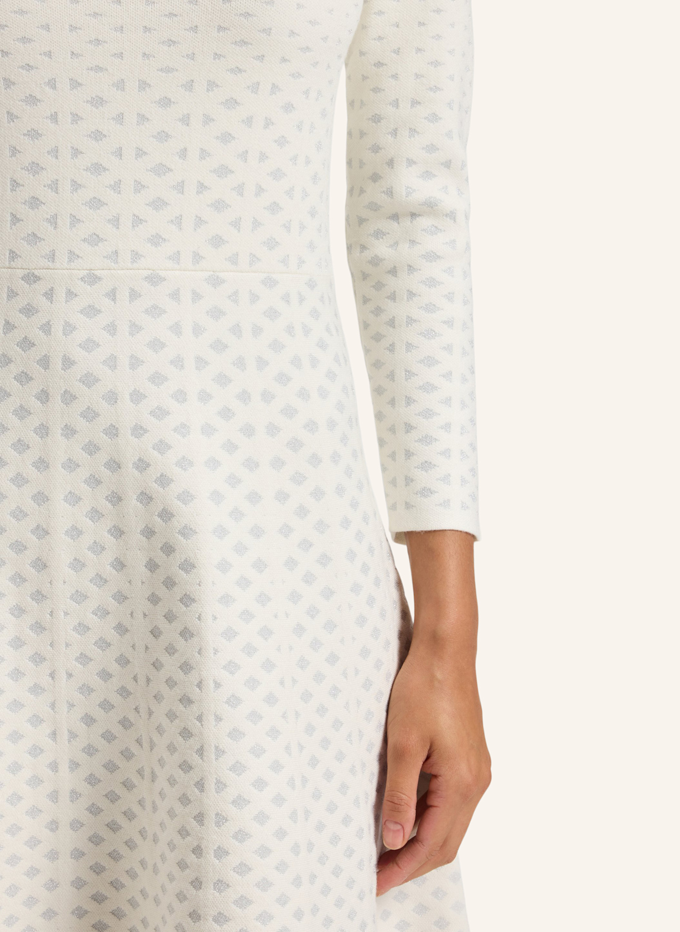 BOSS Gestricktes Kleid C_FAMME_1 Regular Fit: WEISS