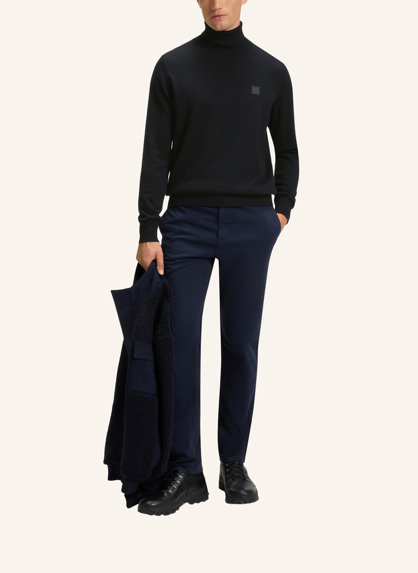 BOSS Rollkragenpullover AKIRO: DUNKELBLAU