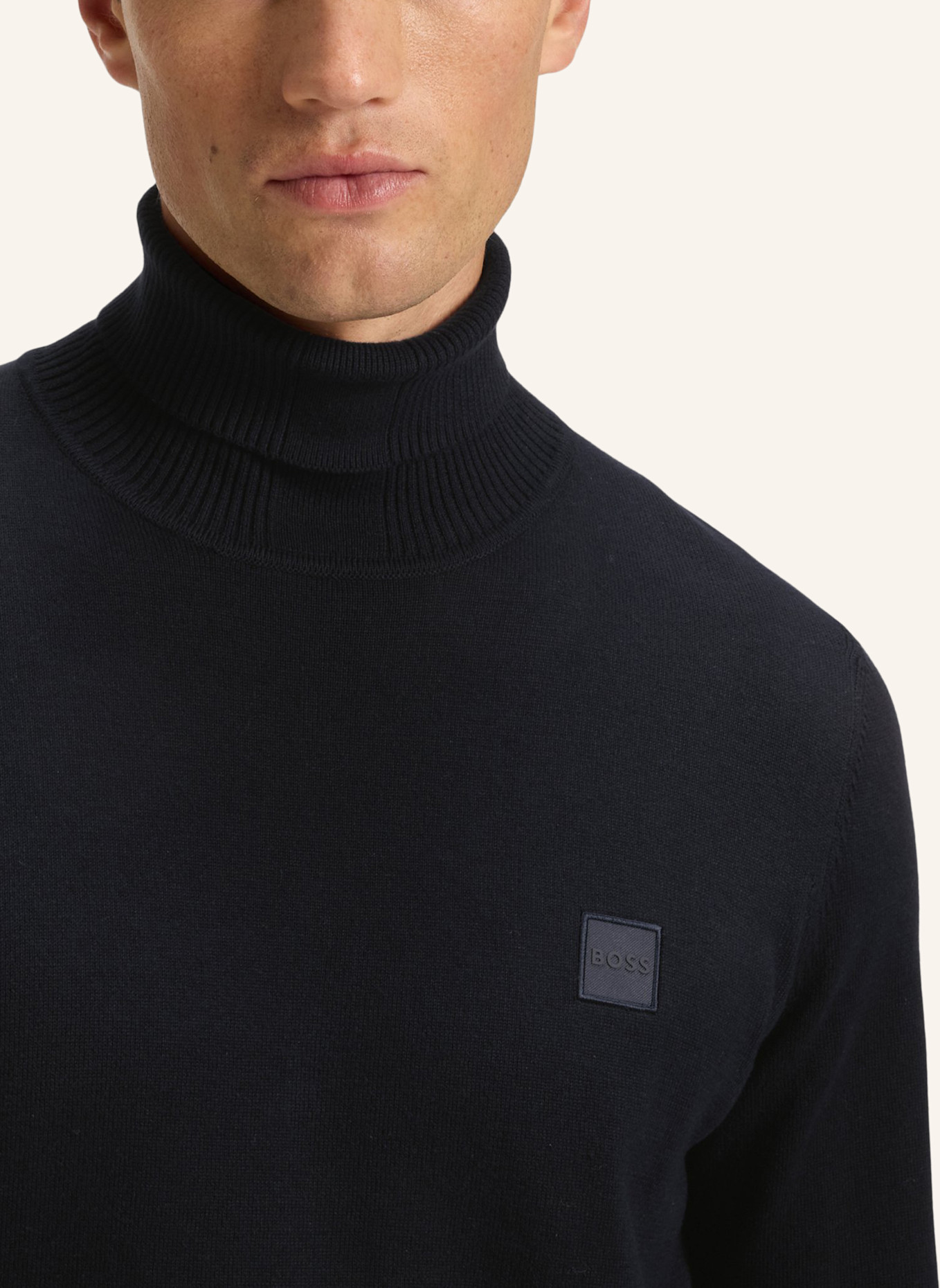 BOSS Rollkragenpullover AKIRO: DUNKELBLAU