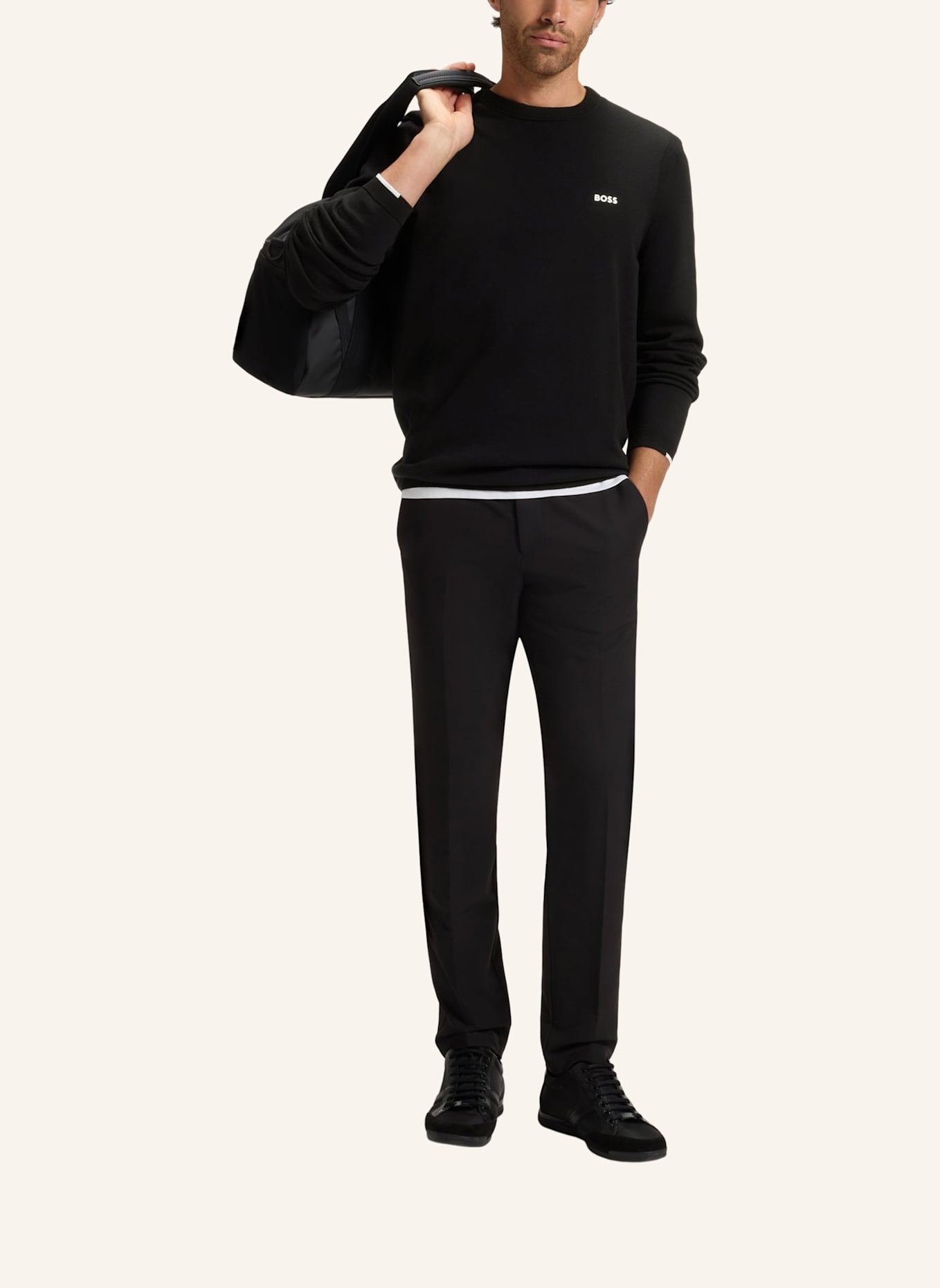 BOSS Pullover K_EVER-X CN Regular Fit: SCHWARZ