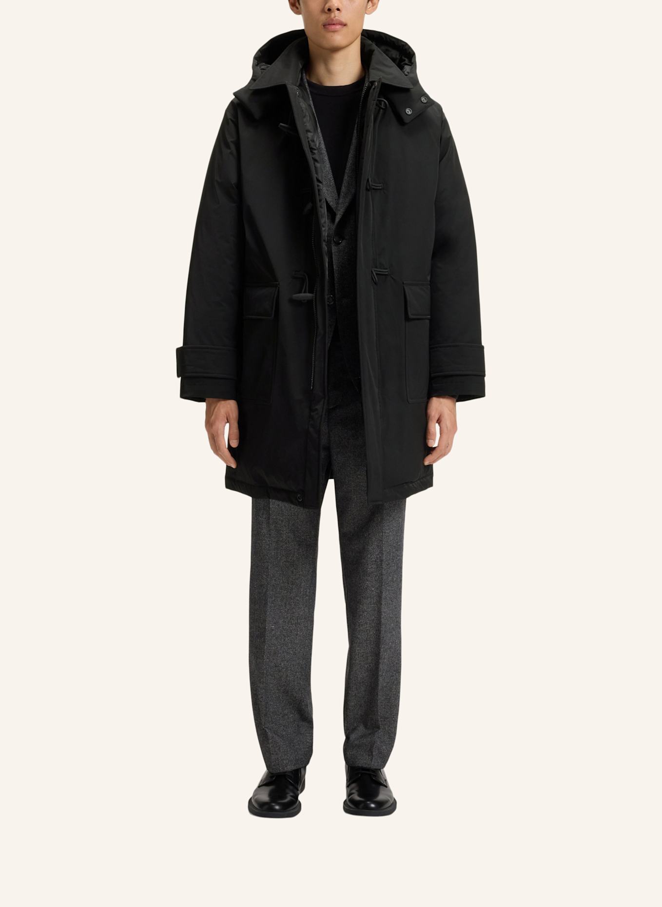 HUGO Klassischer Mantel MEVER2541 Regular Fit: SCHWARZ