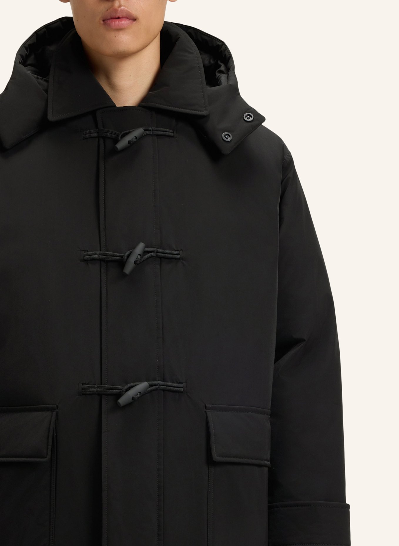 HUGO Klassischer Mantel MEVER2541 Regular Fit: SCHWARZ