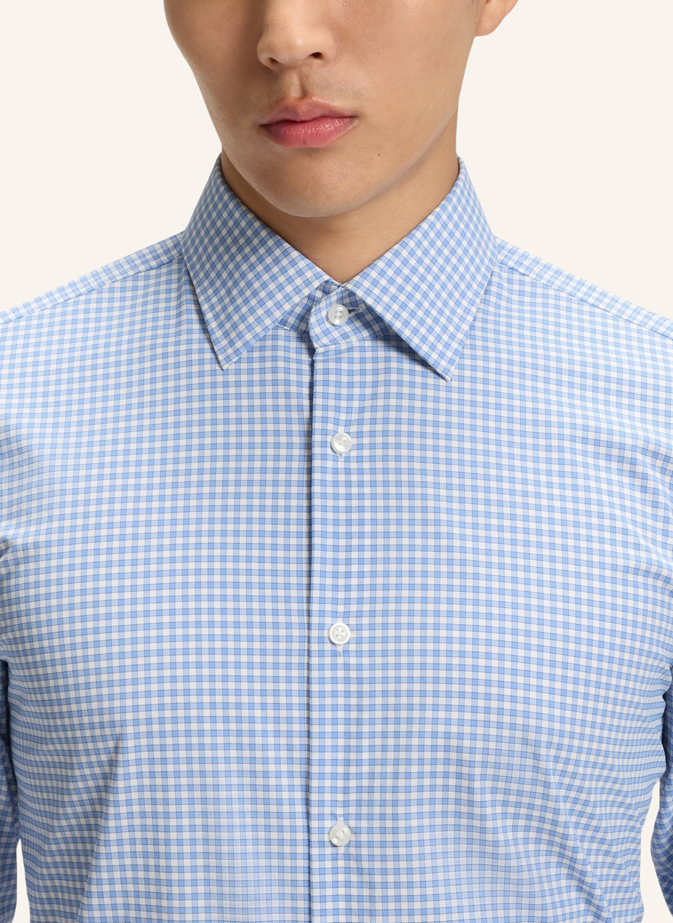 BOSS Business Hemd P-HANK-KENT-C1-222 Slim Fit: HELLBLAU