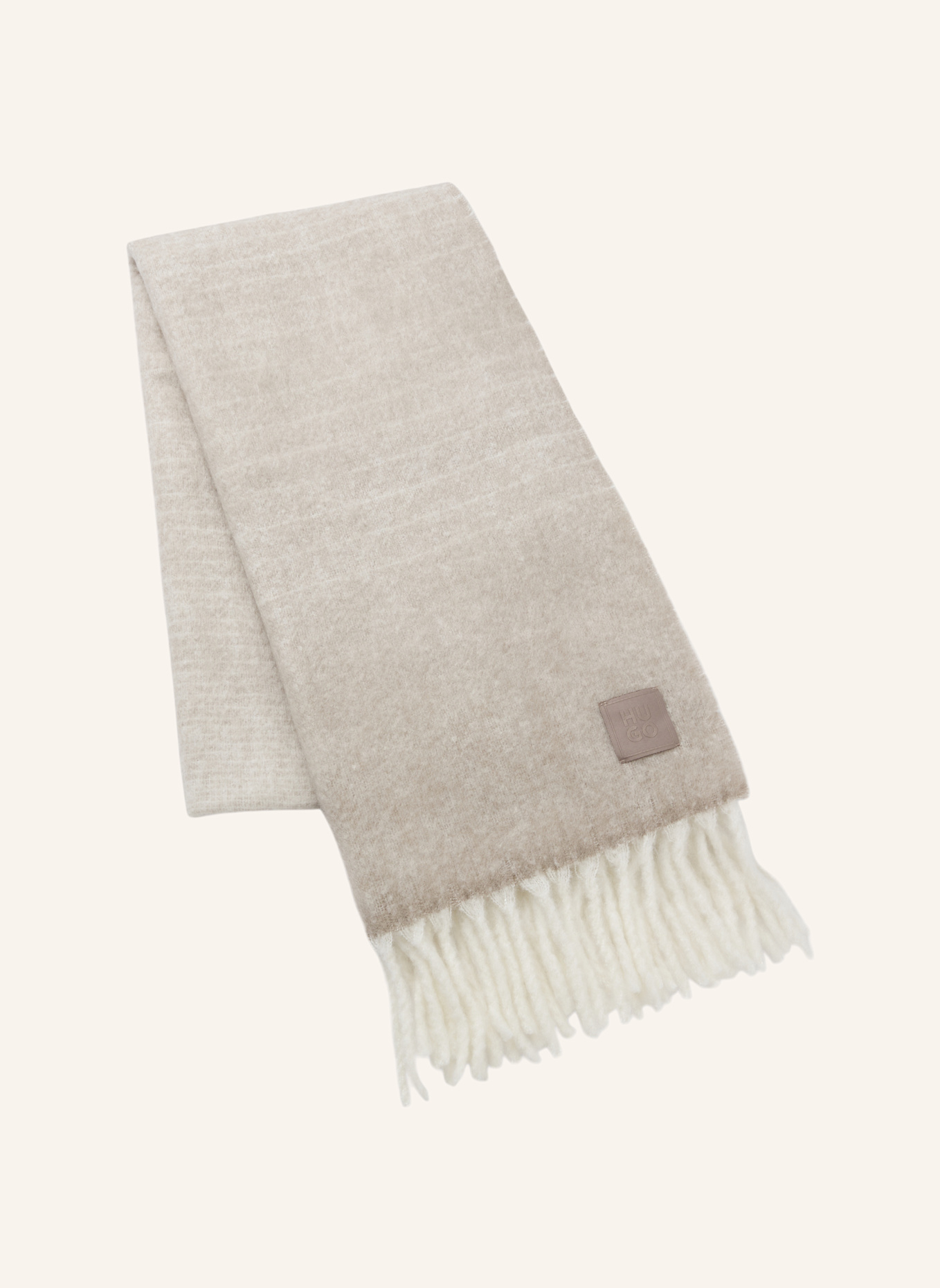 HUGO Gewebter Schal ELYZA_46*200: BEIGE
