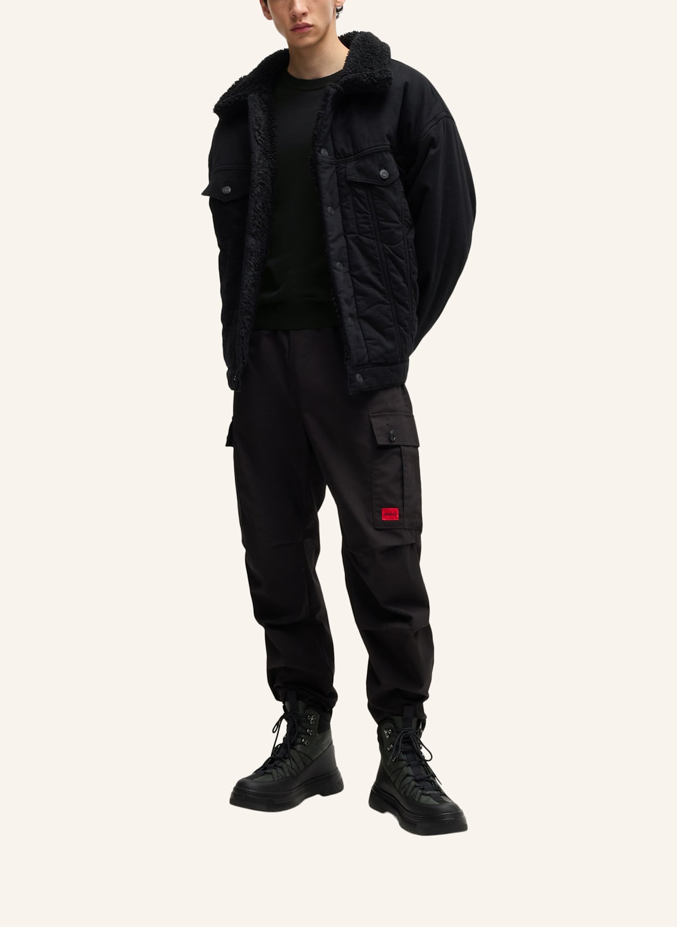 HUGO Pullover SAN CUDO-1 Regular Fit: SCHWARZ