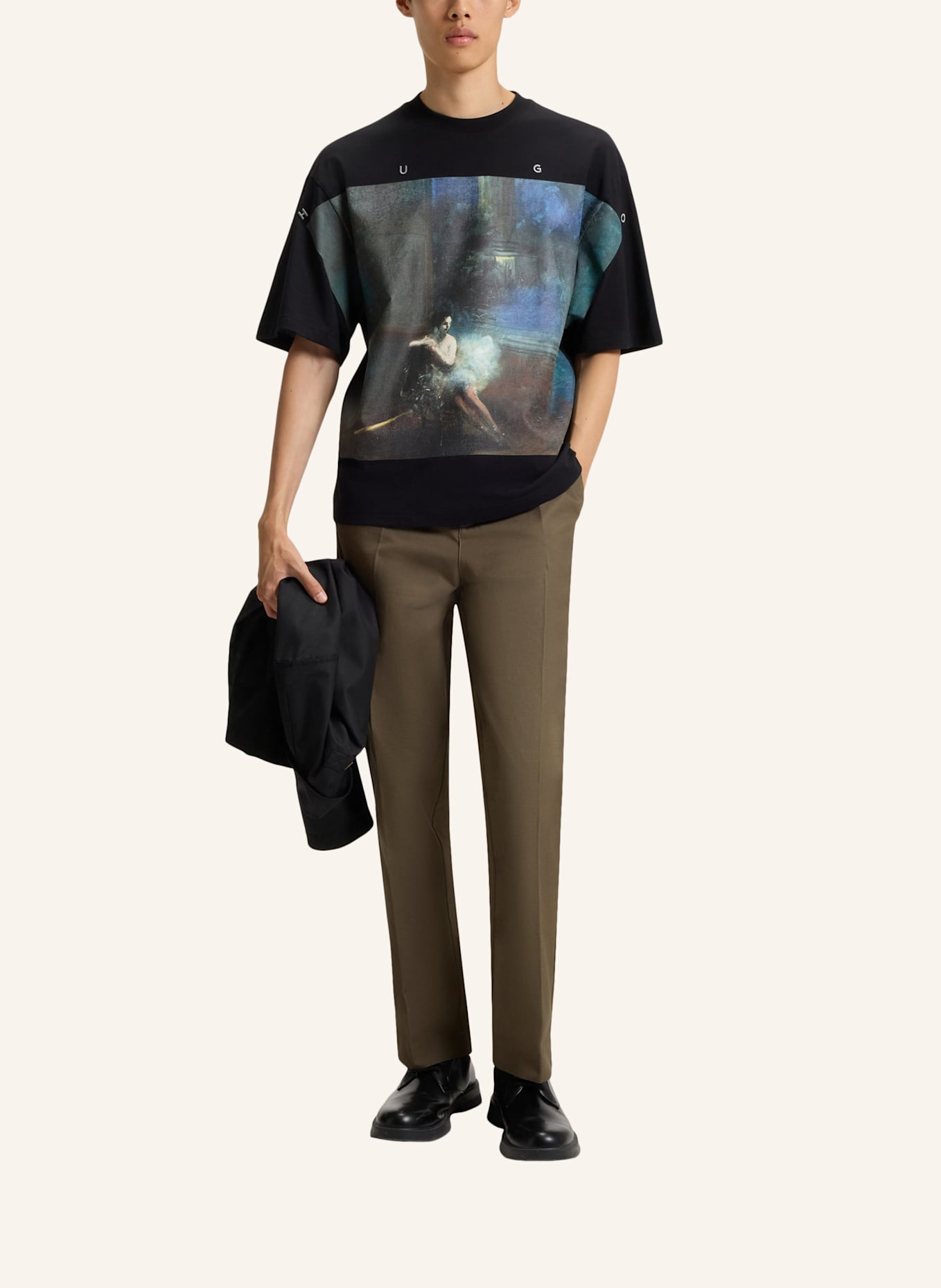 HUGO Casual Hose GENAR253 Slim Fit: GRAU