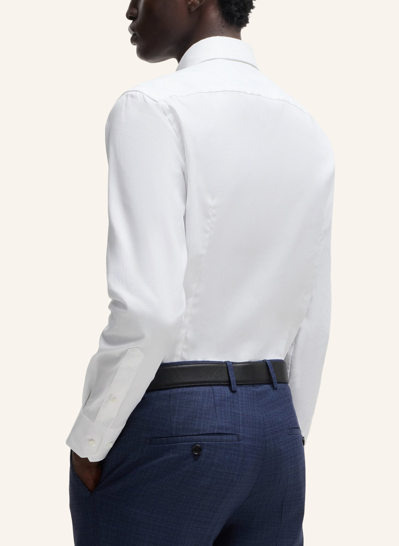 BOSS Business Hemd L-HAYS-KENT-C1-243 Slim Fit: WEISS