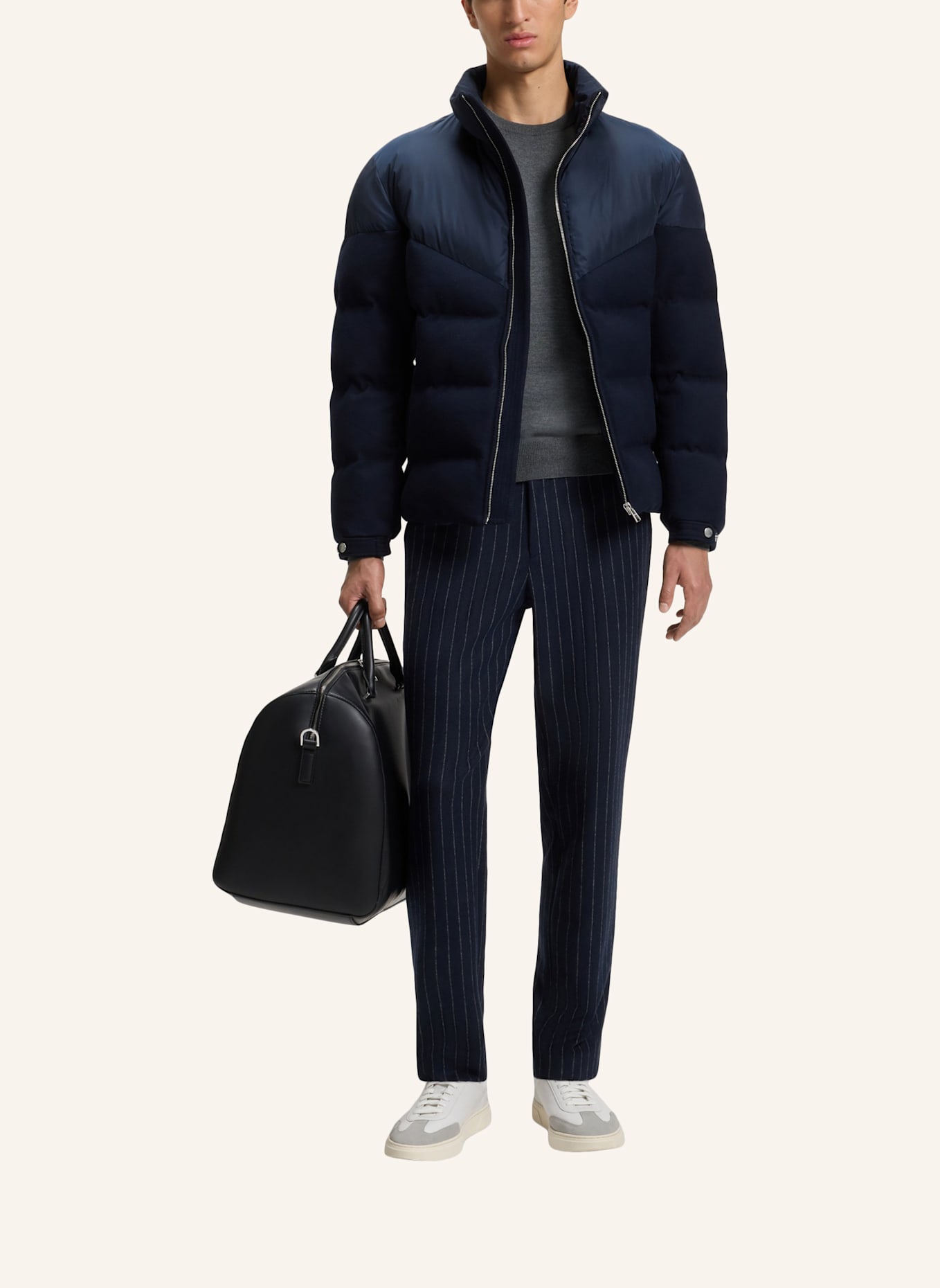 BOSS Pullover BOTTO-L Regular Fit: GRAU