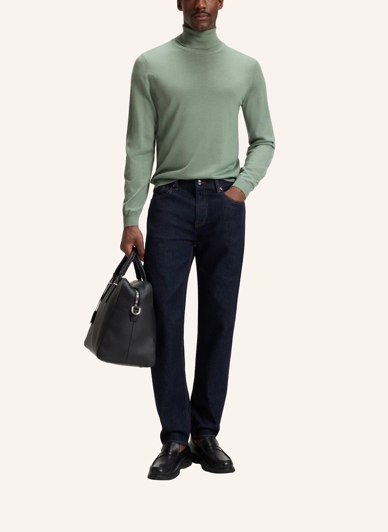 BOSS Rollkragenpullover MUSSO: HELLGRÜN