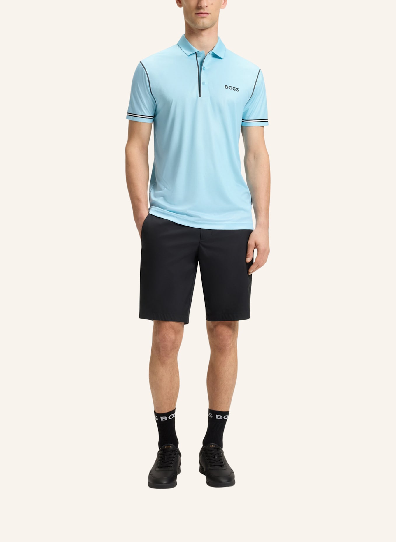 BOSS Poloshirt PADDYTECH GOC Regular Fit: HELLBLAU