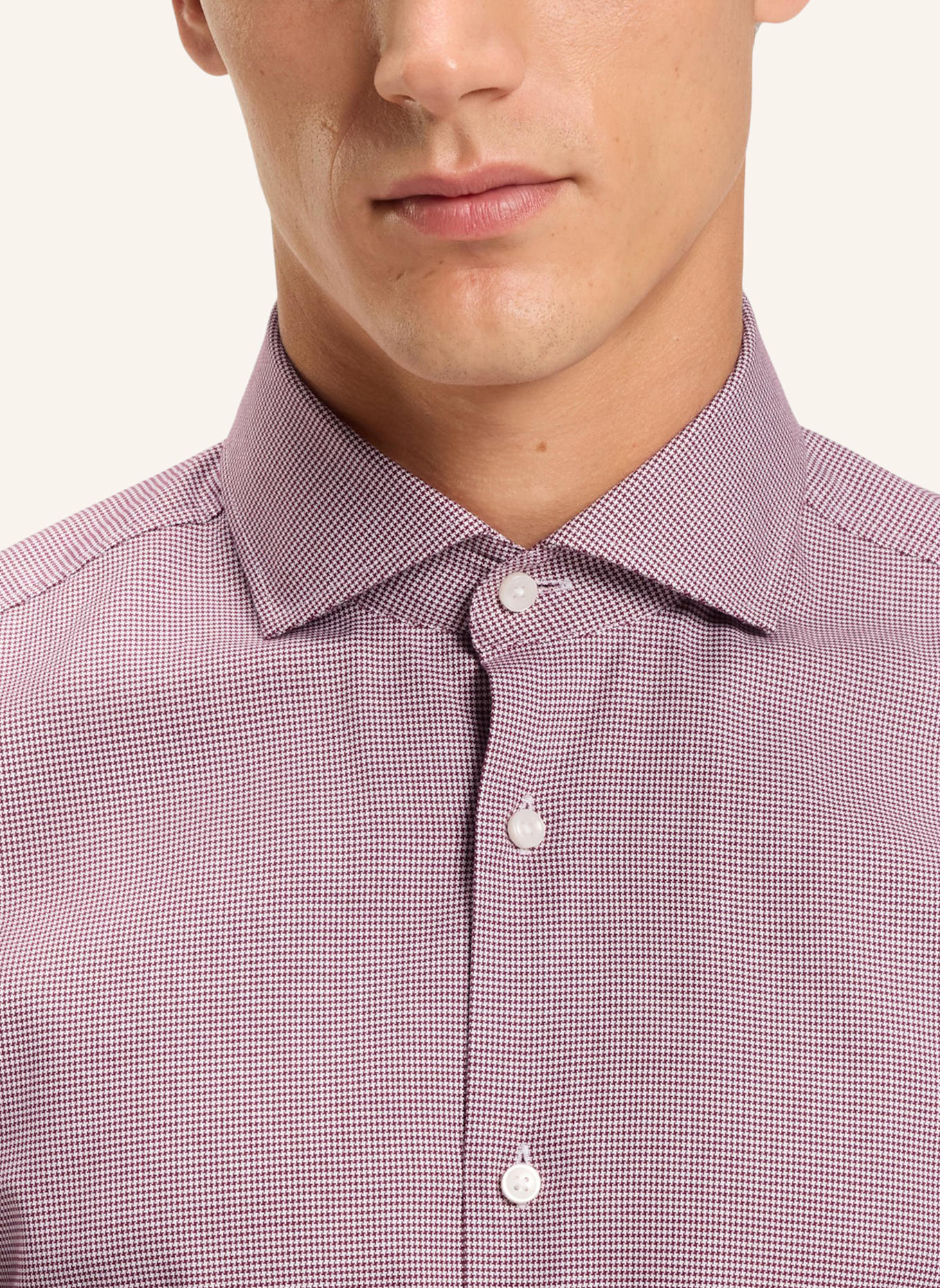 BOSS Hemd HANK SPREAD Slim Fit: DUNKELROT