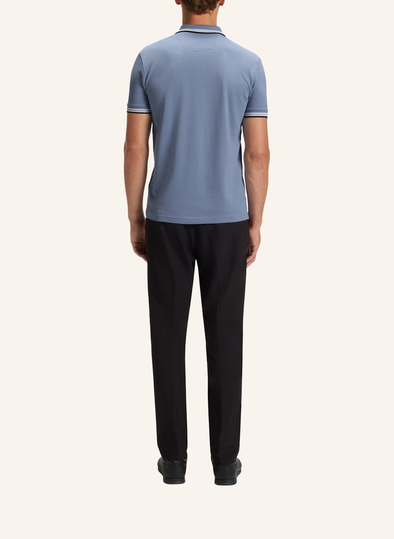 BOSS Piqué-Poloshirt PADDY CURVED Regular Fit: BLAU