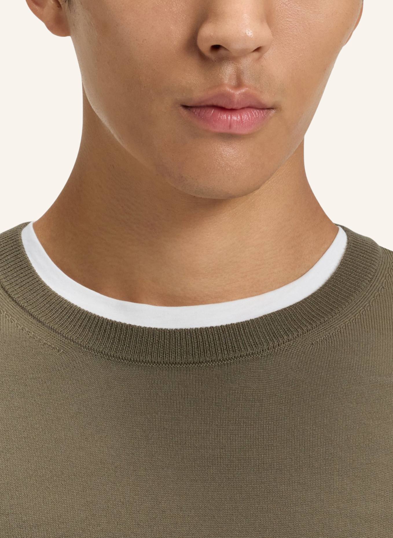 BOSS Pullover LENO: BRAUN