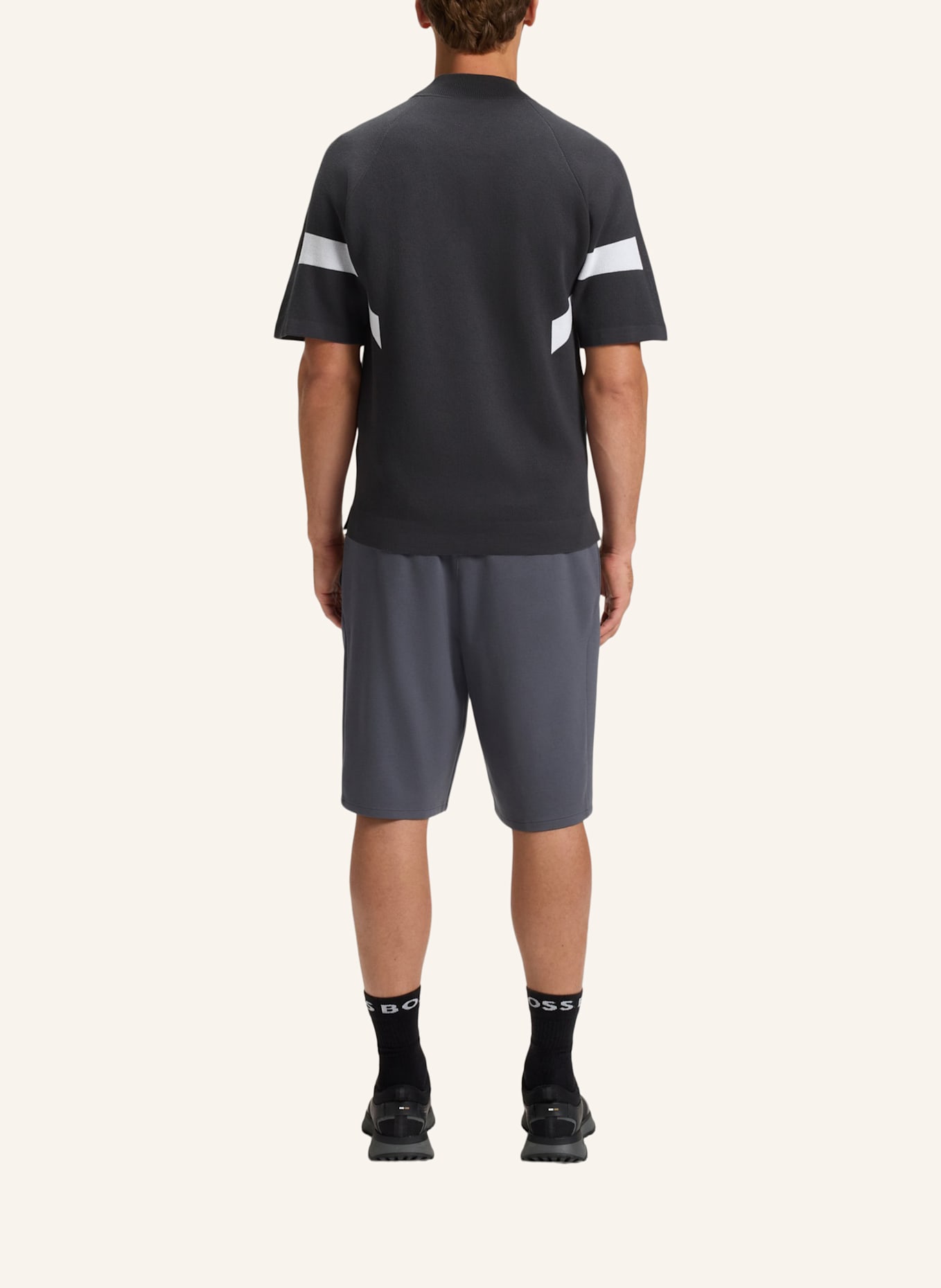 BOSS Pullover K_TENNIS RETRO QZ Relaxed Fit: DUNKELGRAU