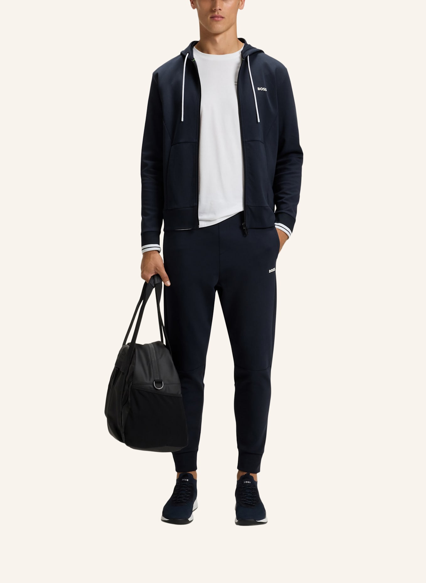 BOSS Sweatshirt FZ HOODIE ZONE Regular Fit: DUNKELBLAU