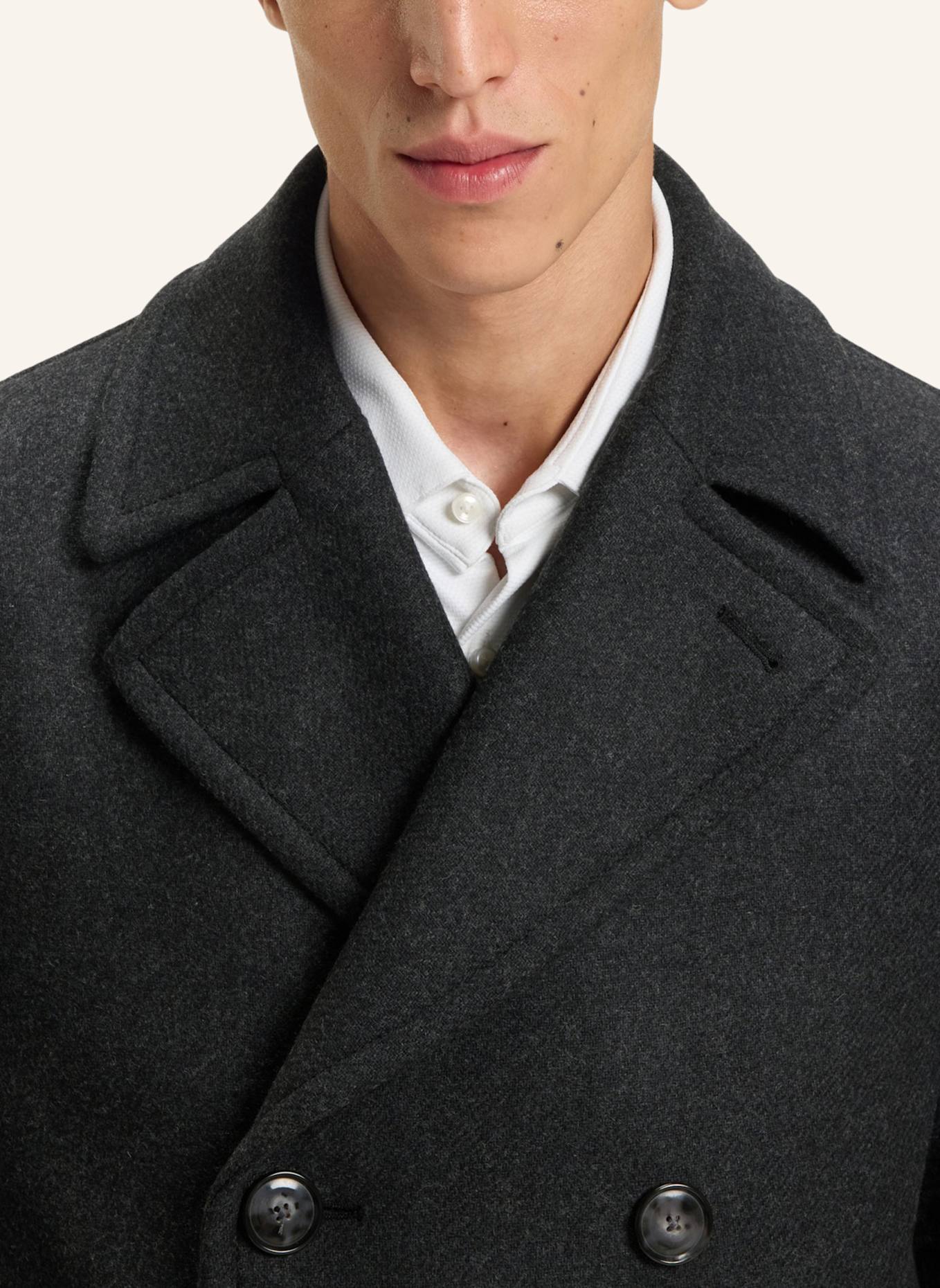 BOSS Klassischer Mantel H-HYDE-PCOAT-234 Slim Fit: GRAU