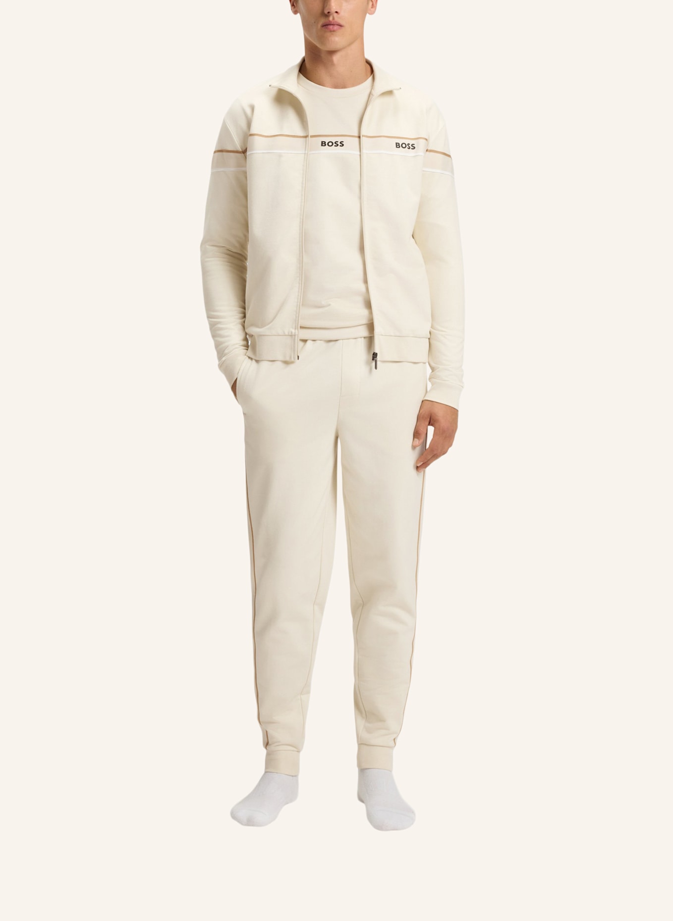 BOSS Loungewear Oberteil ICONIC SWEATSHIRT Regular Fit: WEISS