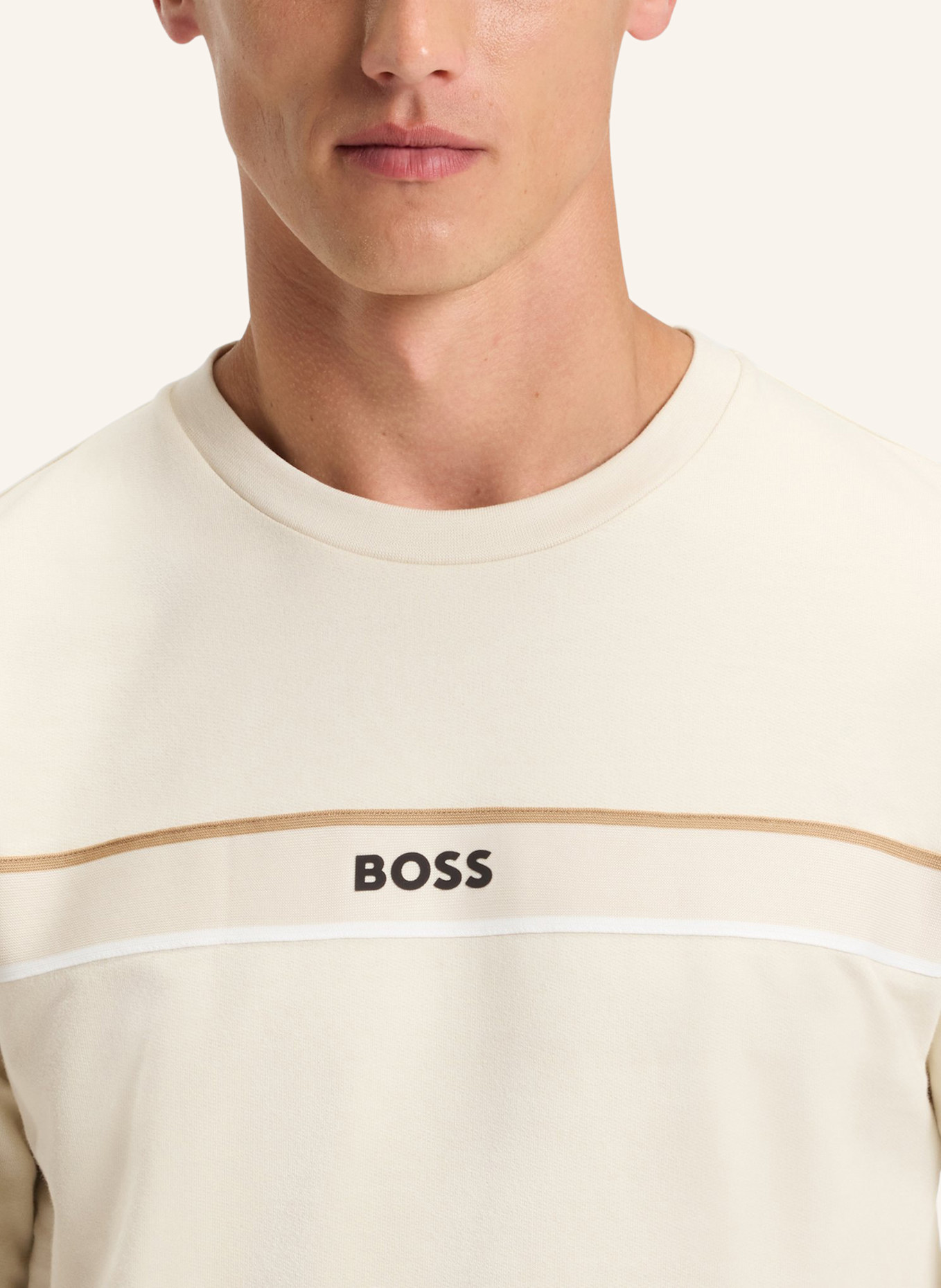 BOSS Loungewear Oberteil ICONIC SWEATSHIRT Regular Fit: WEISS