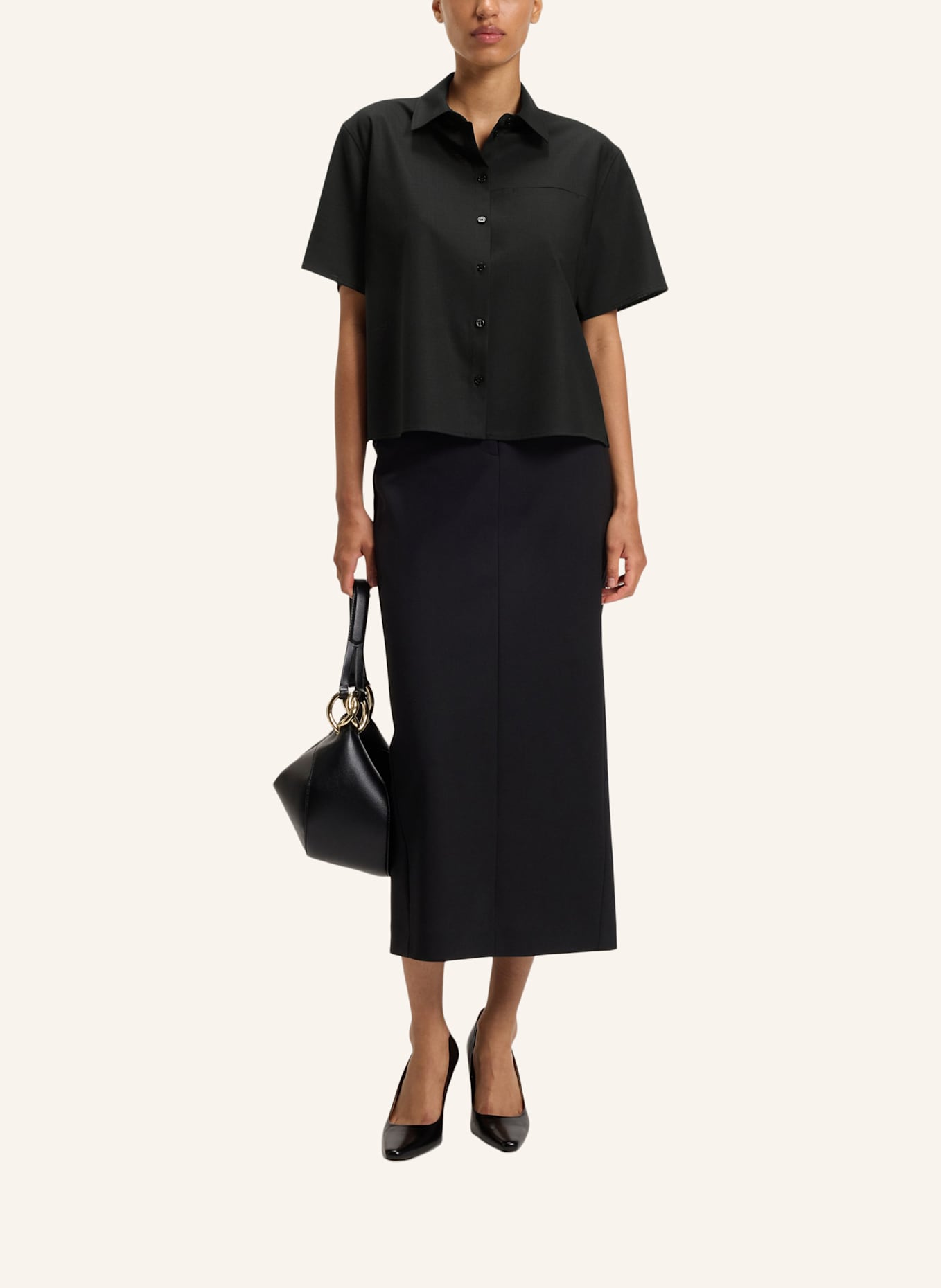 BOSS Business Bluse BULERA Regular Fit: SCHWARZ