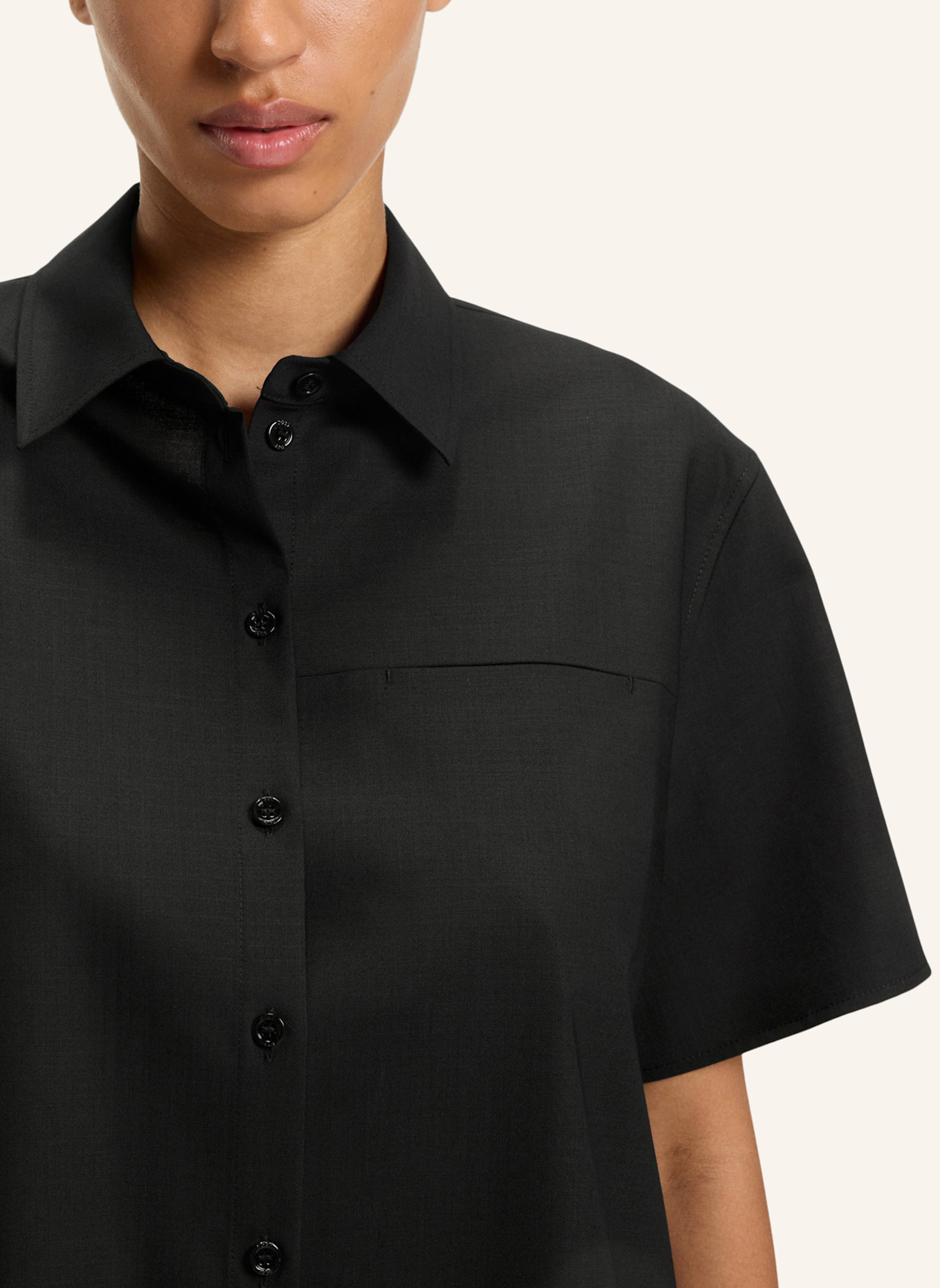 BOSS Business Bluse BULERA Regular Fit: SCHWARZ