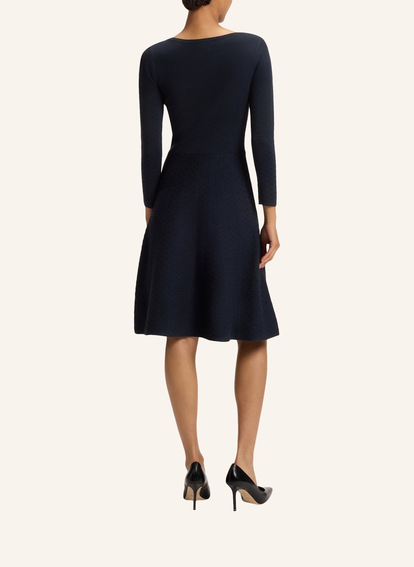 BOSS Gestricktes Kleid C_FAMME_1 Regular Fit: DUNKELBLAU