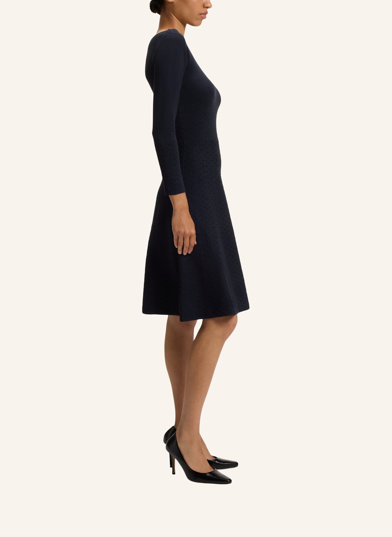 BOSS Gestricktes Kleid C_FAMME_1 Regular Fit: DUNKELBLAU