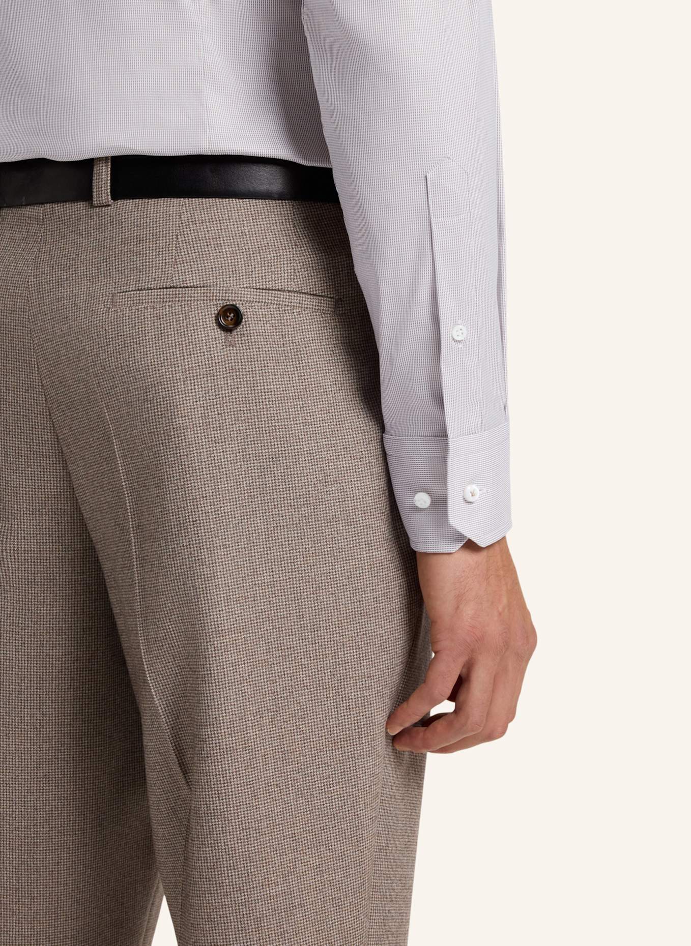 BOSS Business Hemd L-HAYS-KENT-C1-243 Slim Fit: BEIGE