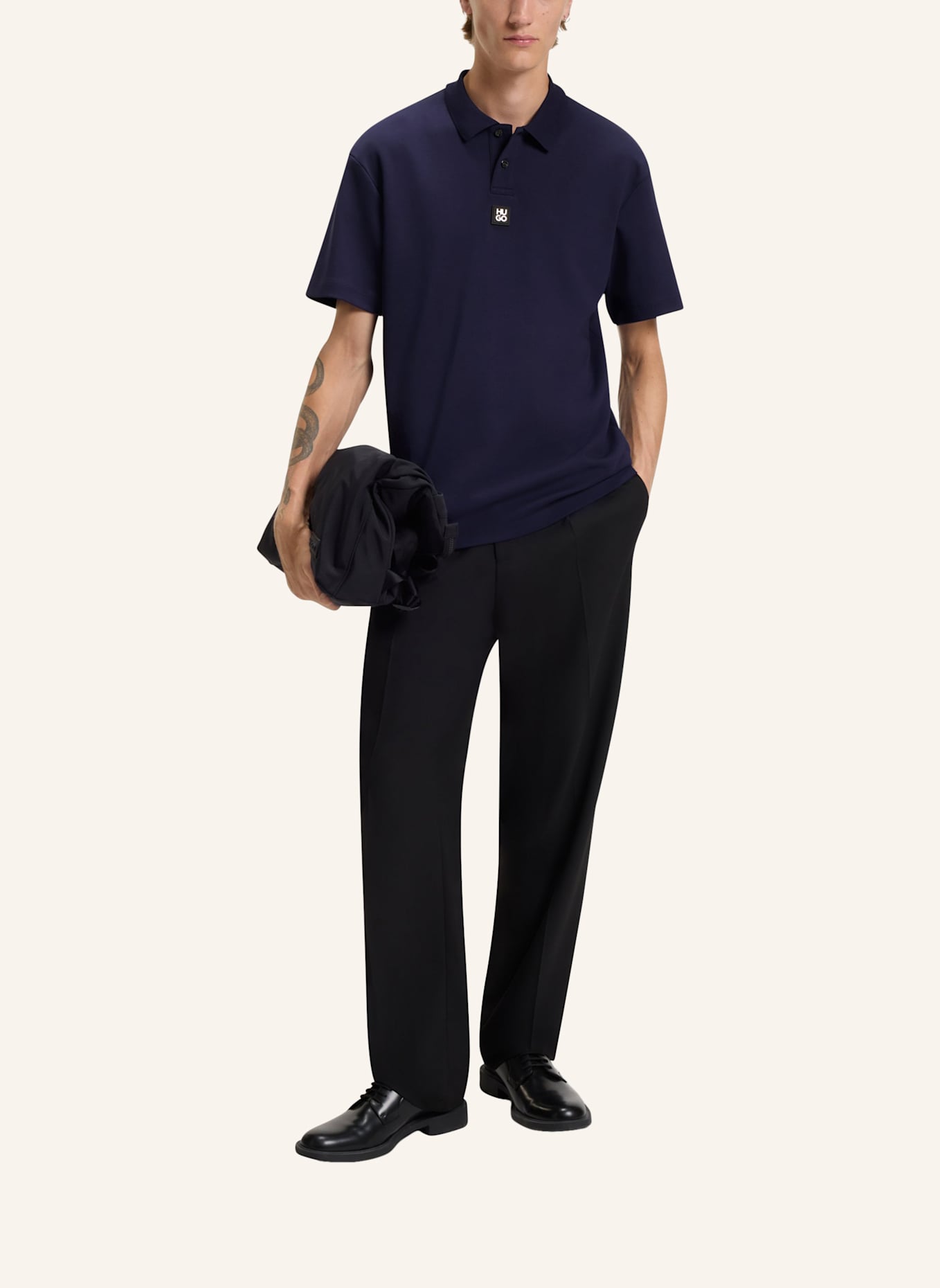 HUGO Poloshirt DEABONO_D Regular Fit: DUNKELBLAU