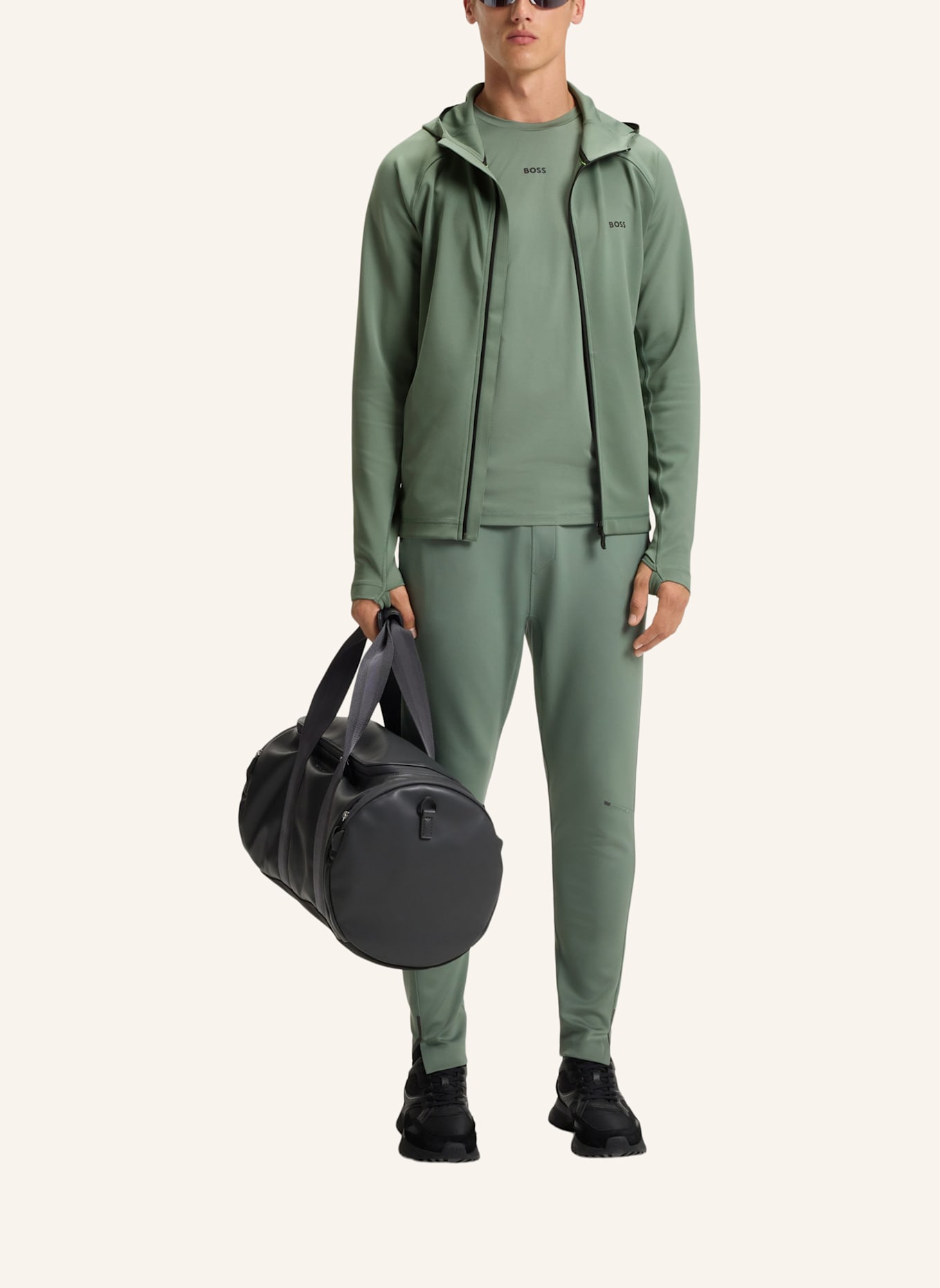 BOSS Trainingsjacke SICON ACTIVE: HELLGRÜN