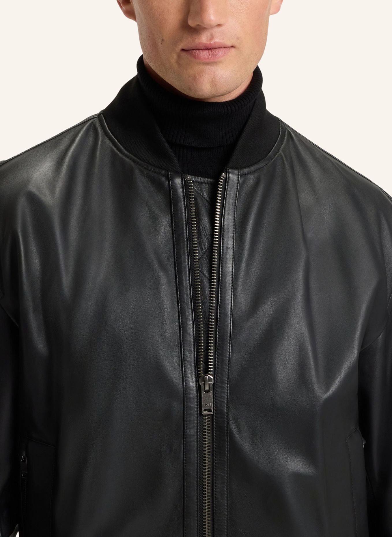 BOSS Lederblouson JOBRICE: SCHWARZ