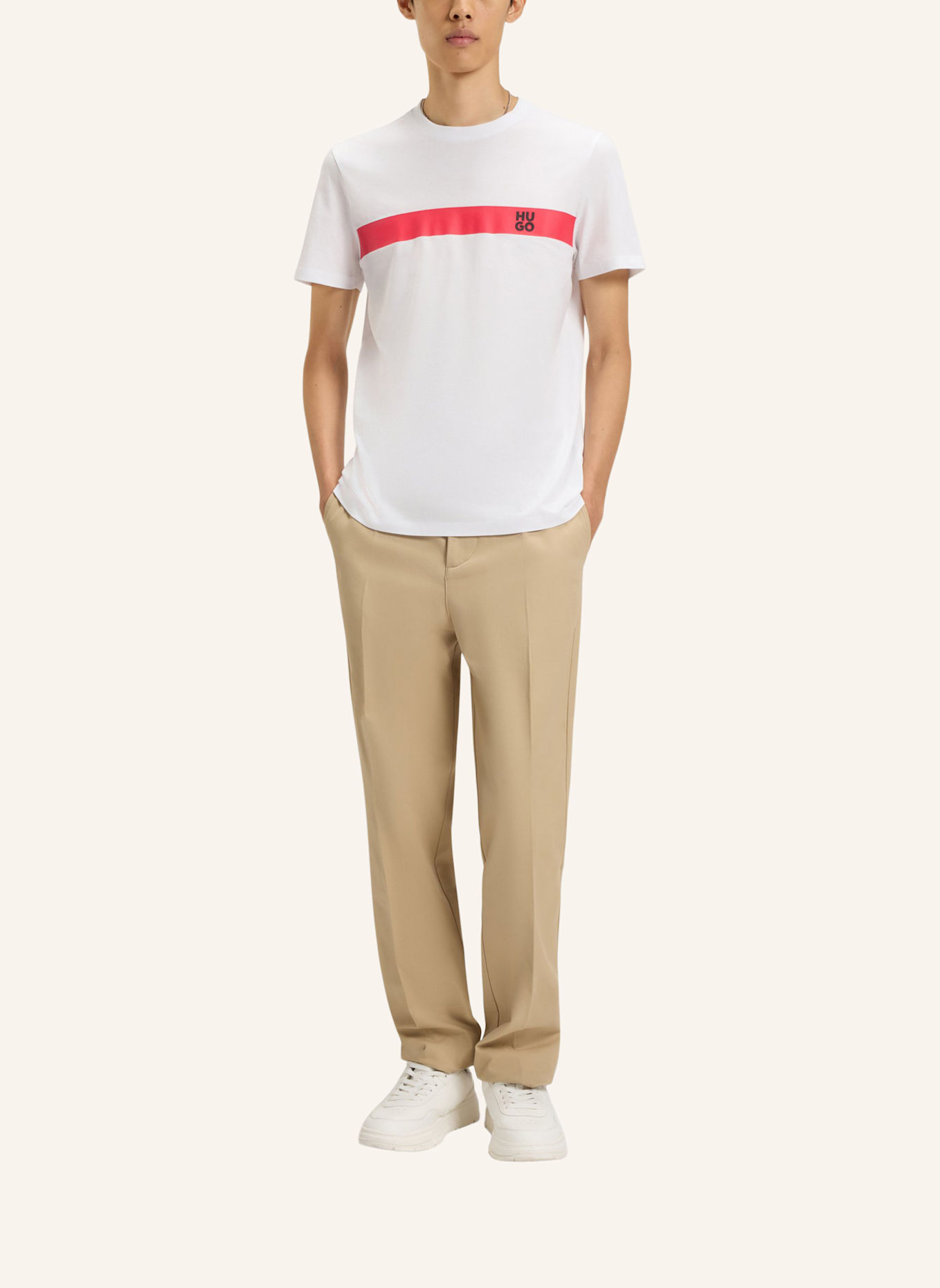 HUGO T-Shirt DZOKIS_IN Regular Fit: WEISS