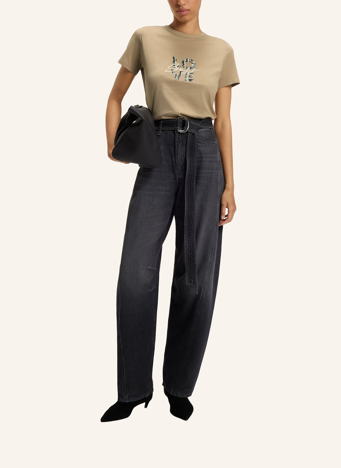 BOSS T-Shirt C_ELOGO_PRINT19 Slim Fit: BRAUN